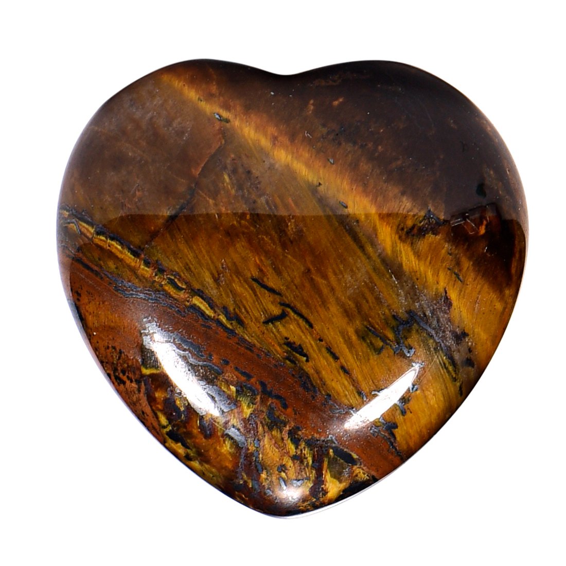 Morella Gemstone Heart Good Luck Charm, Stone Heart to Take with You, 3 cm, in Velvet Bag