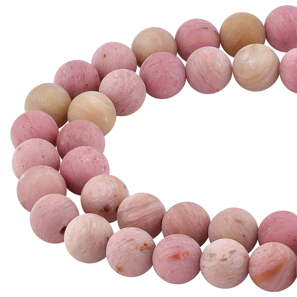 NBEADS Gemstone Beads Kunzite Beads Grade AB Round Natural Beads for Jewellery Making 1 Strand of 49 Pieces 8 mm