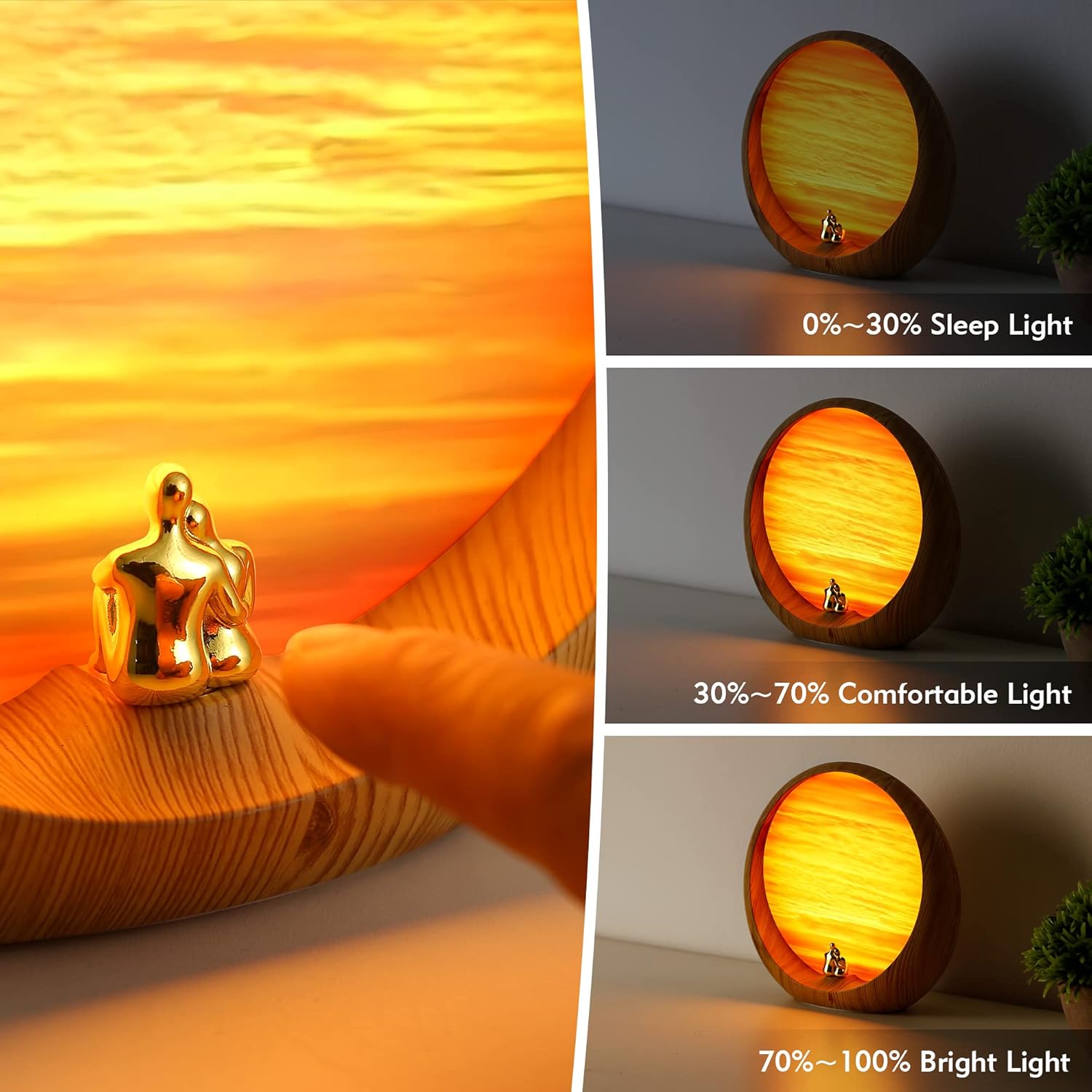 mamre Sunset Lamp - Unique Table Lamp Gift Idea for Anniversary, Valentine's Day, Birthdays - Perfect Home Decoration for Women and Men
