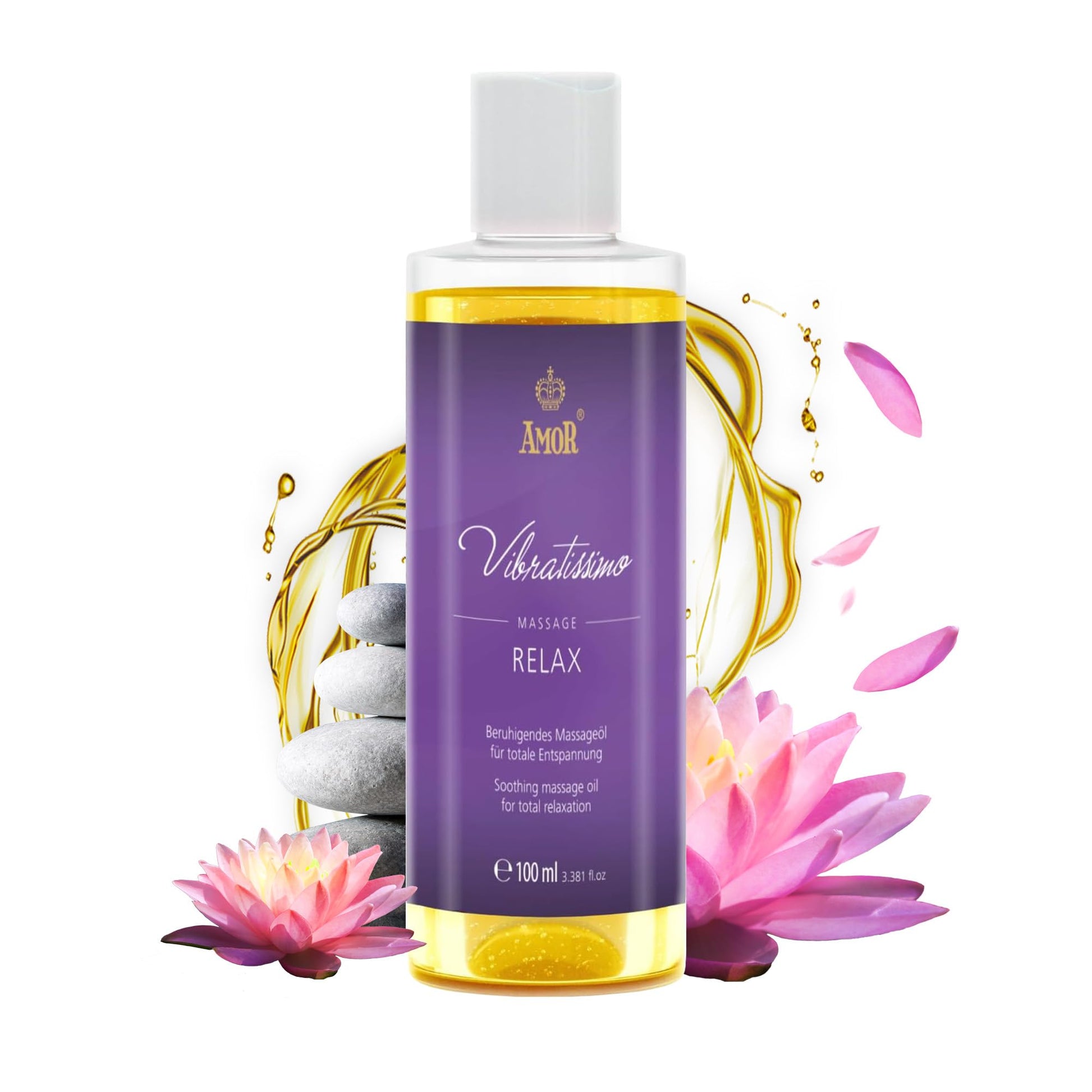 Vibratissimo Hot Moments 100 ml Massageöl - Aufheizendes Massageerlebnis - Stimulierende Massageöle, Entspannung für Paare & Gleitöl, Liebesöl