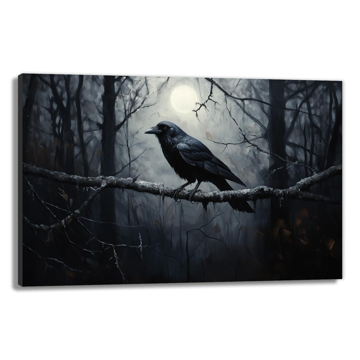 OAAPITI Halloween Decor Vintage Crow Wall Art Retro Art Poster Creepy Raven Picture Print Horrid Cemetery Painting Artwork Home Wall Decor(Artwork-4,12"x18")