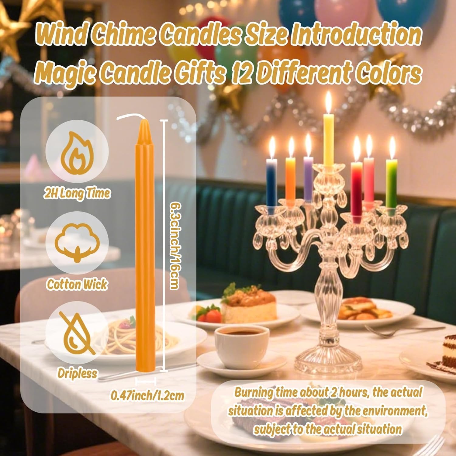 Chanukka Kerzen, 24 Stabkerzen Bunt, kleine stabkerzen, 16 cm hoch, Christbaumkerzen für Weihnachten, Chime, Vigil, Wicca-Altar, Rituale, Gebete, Hochzeit & Partydekoration