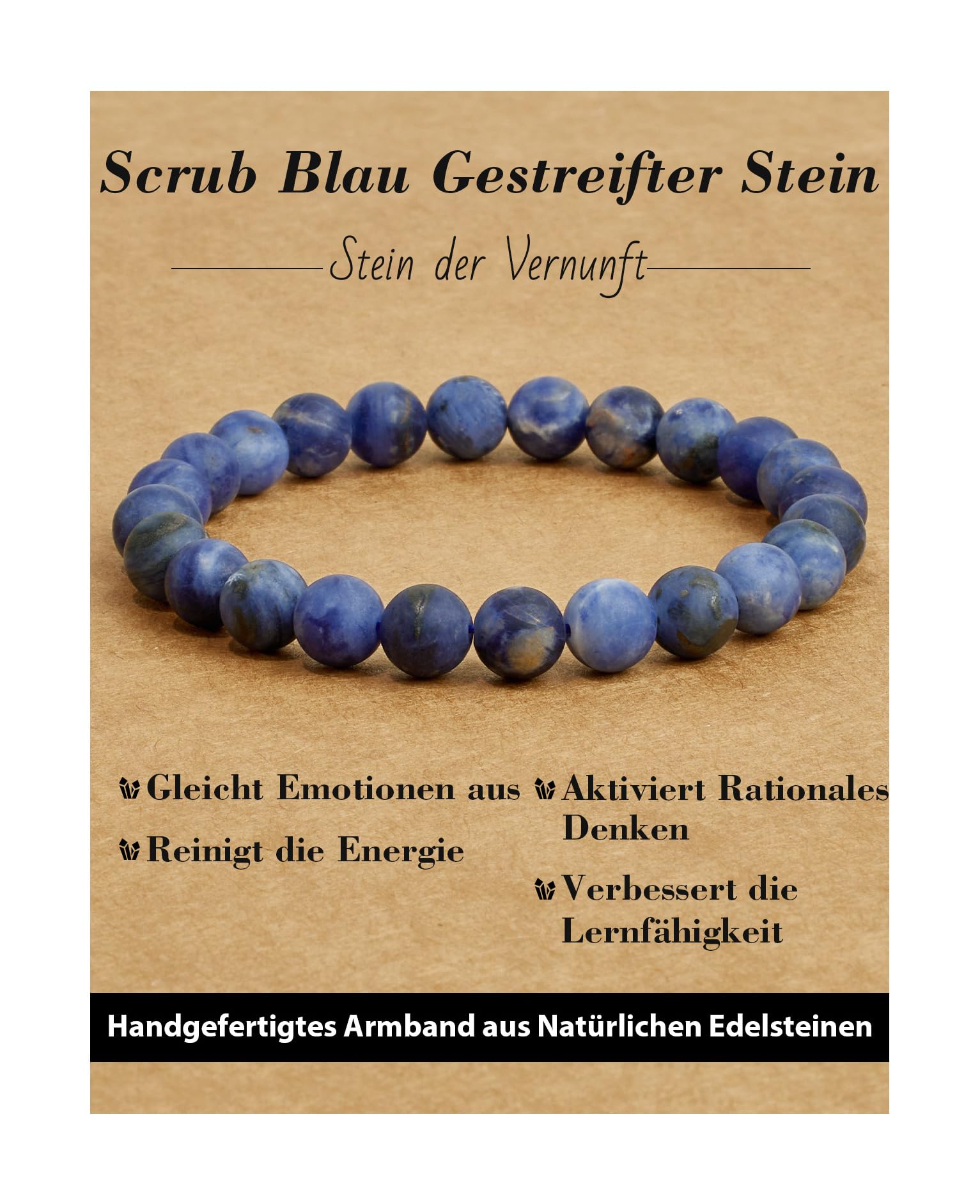 Handmade Genuine Natural Stone Beads Healing Stones Bracelet, Women's Men's Chakra Bead Bracelet, 8 mm Round Gemstone Yoga Bracelets, Includes Replacement Beads