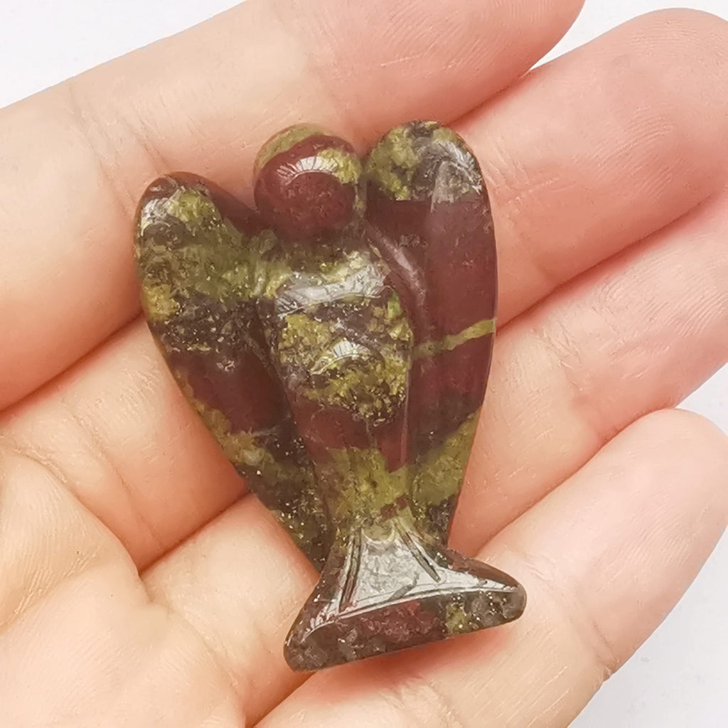 Natürliche Lila Lepidolith Heilung Kristall Gebet Schutzengel Statue,38mm Schnitzen Tasche Palm Stein Figuren Dekoration