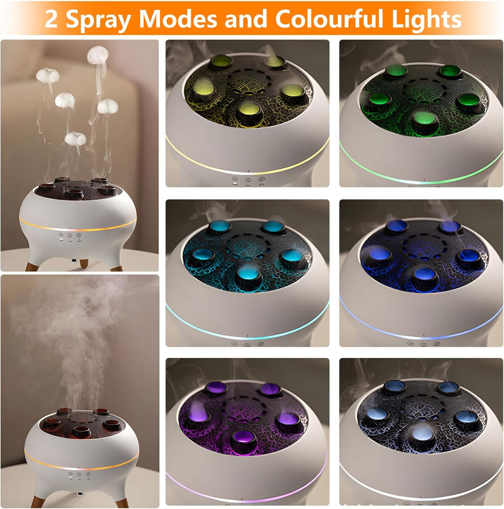 Flammen Aroma Diffuser, 250mL Luftbefeuchter Schlafzimmer, 2 Spray Muster DuftöL Diffuser,Air Diffuser Humidifier mit 7 Farben LED-Licht & Timing-Funktion Defuser für Kinder