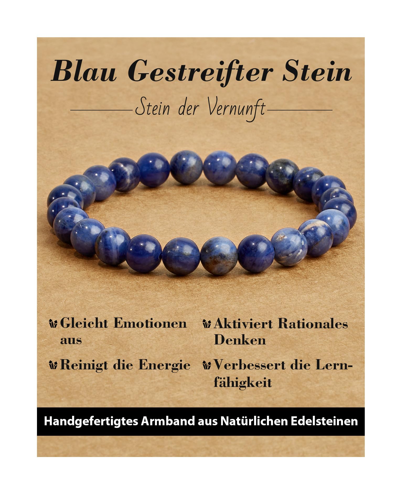 Handmade Genuine Natural Stone Beads Healing Stones Bracelet, Women's Men's Chakra Bead Bracelet, 8 mm Round Gemstone Yoga Bracelets, Includes Replacement Beads