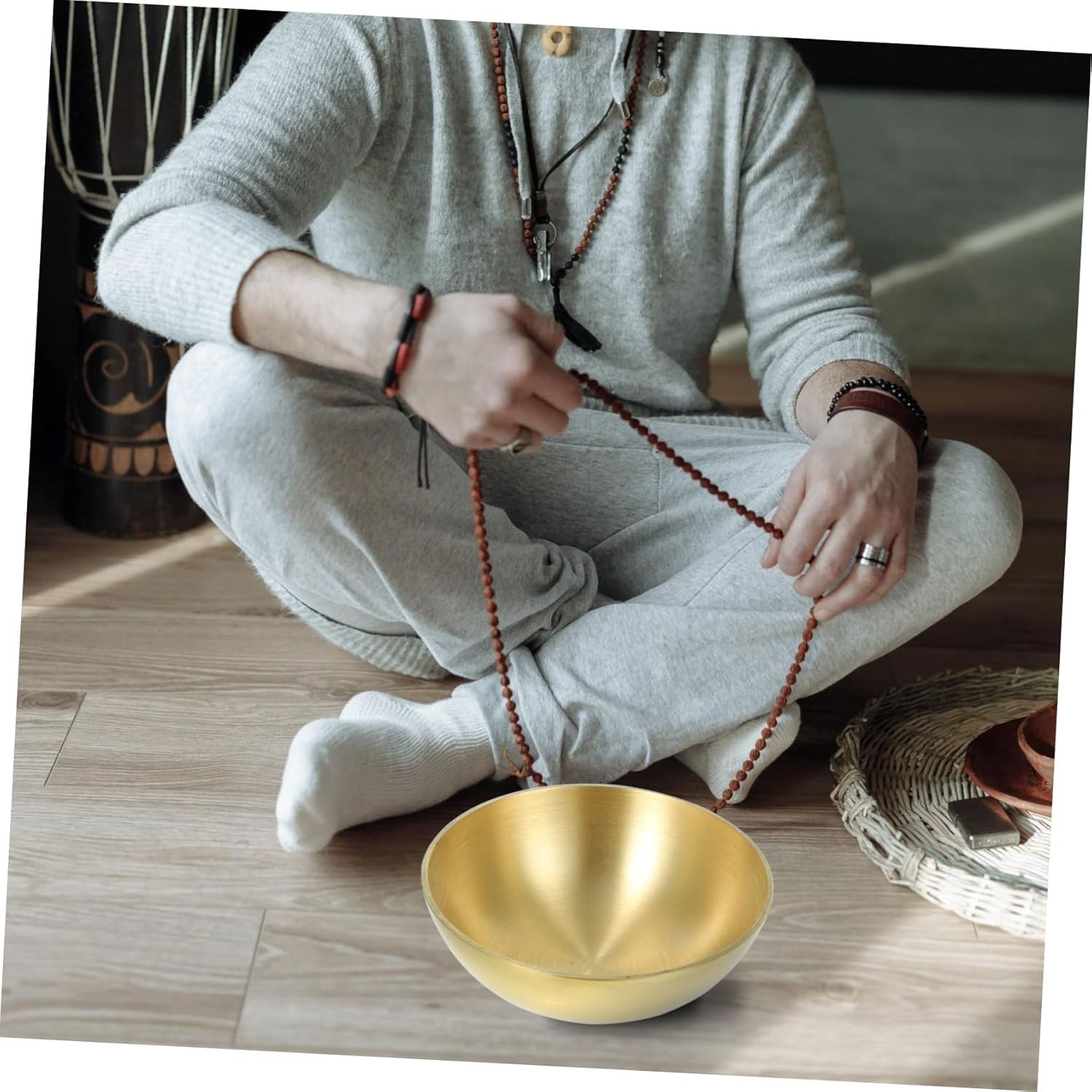 ULTECHNOVO Dekorative Messingschale Buddhistische Wasserschale für Meditation und Altar Langlebig und Elegant für Zuhause Yoga Restaurant und Tempel