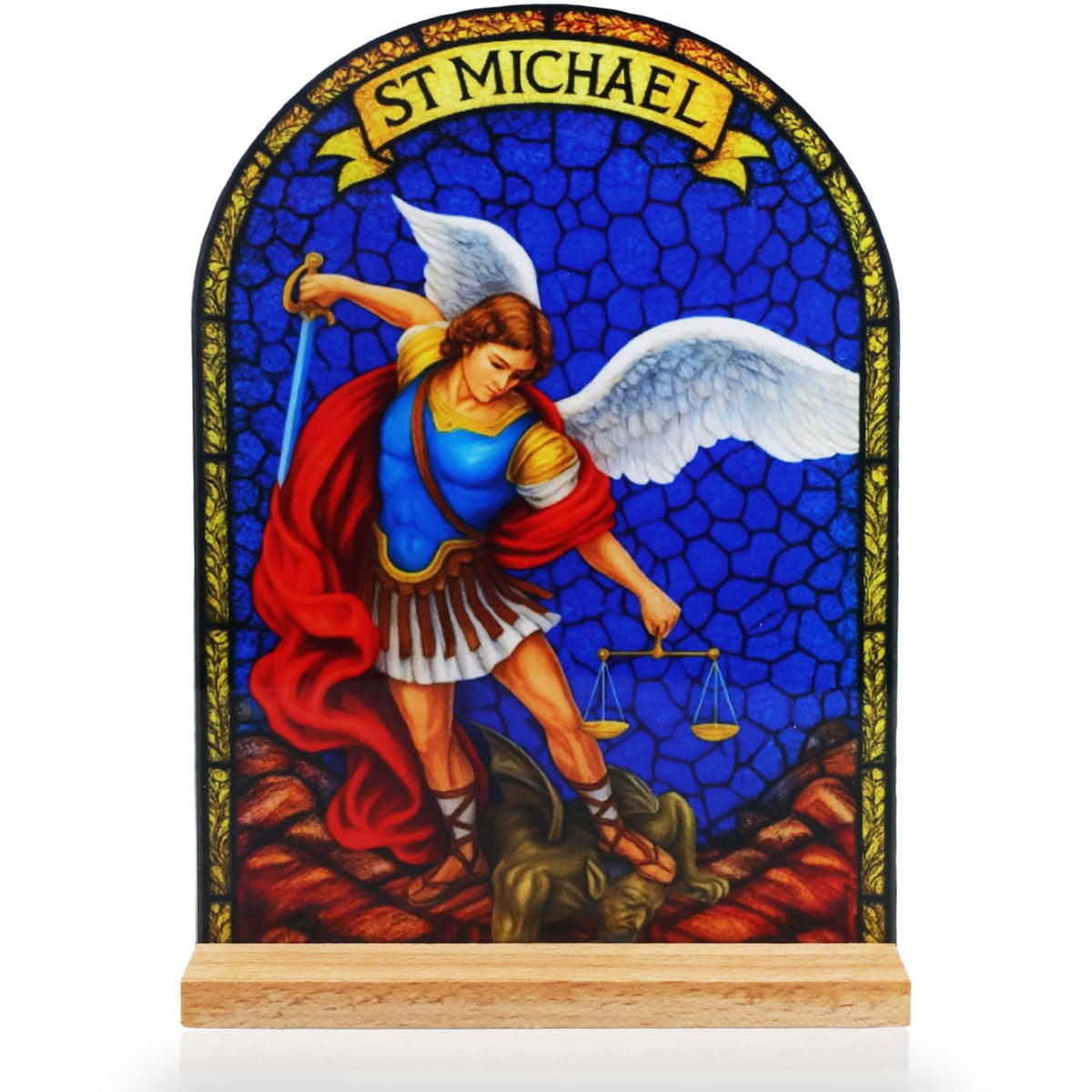 TALPGOD Jesus Stand Catholic Ornament Statue – Sacred Heart of Jesus Statue Acrylic Tabletop Décor for Home Altar & Desk, Christian Gifts for Women & Men