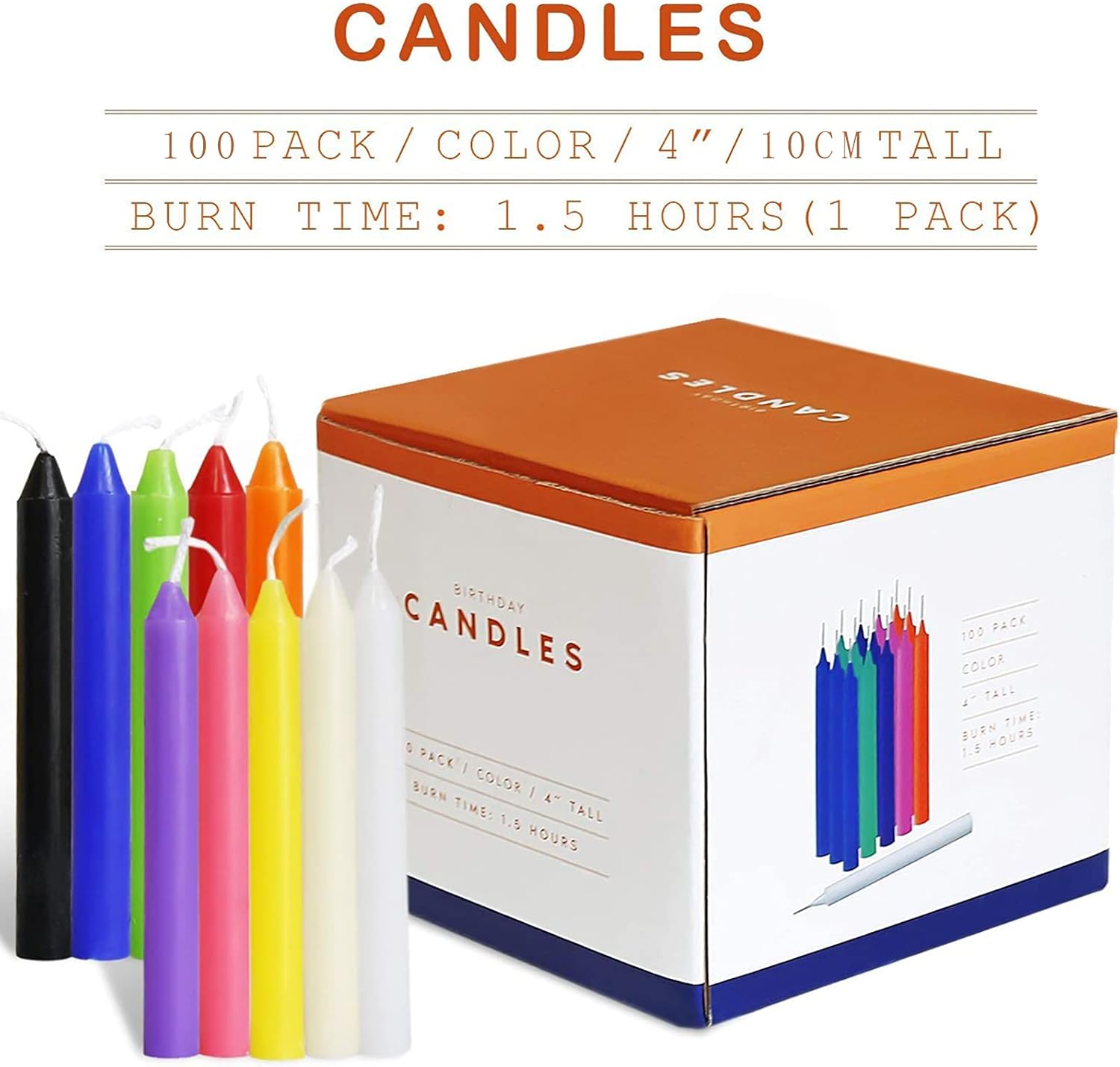 MUOIVG Candle 100 Kerzen Kleine Dripless,Leuchterkerzen für Chimes, Magie, Gemeinde, Geburtstag,Bankett,Vigil Kerzenschein, Rituale, Partydekoration (10 Farben),mit rückstandsfreiem Abbrand