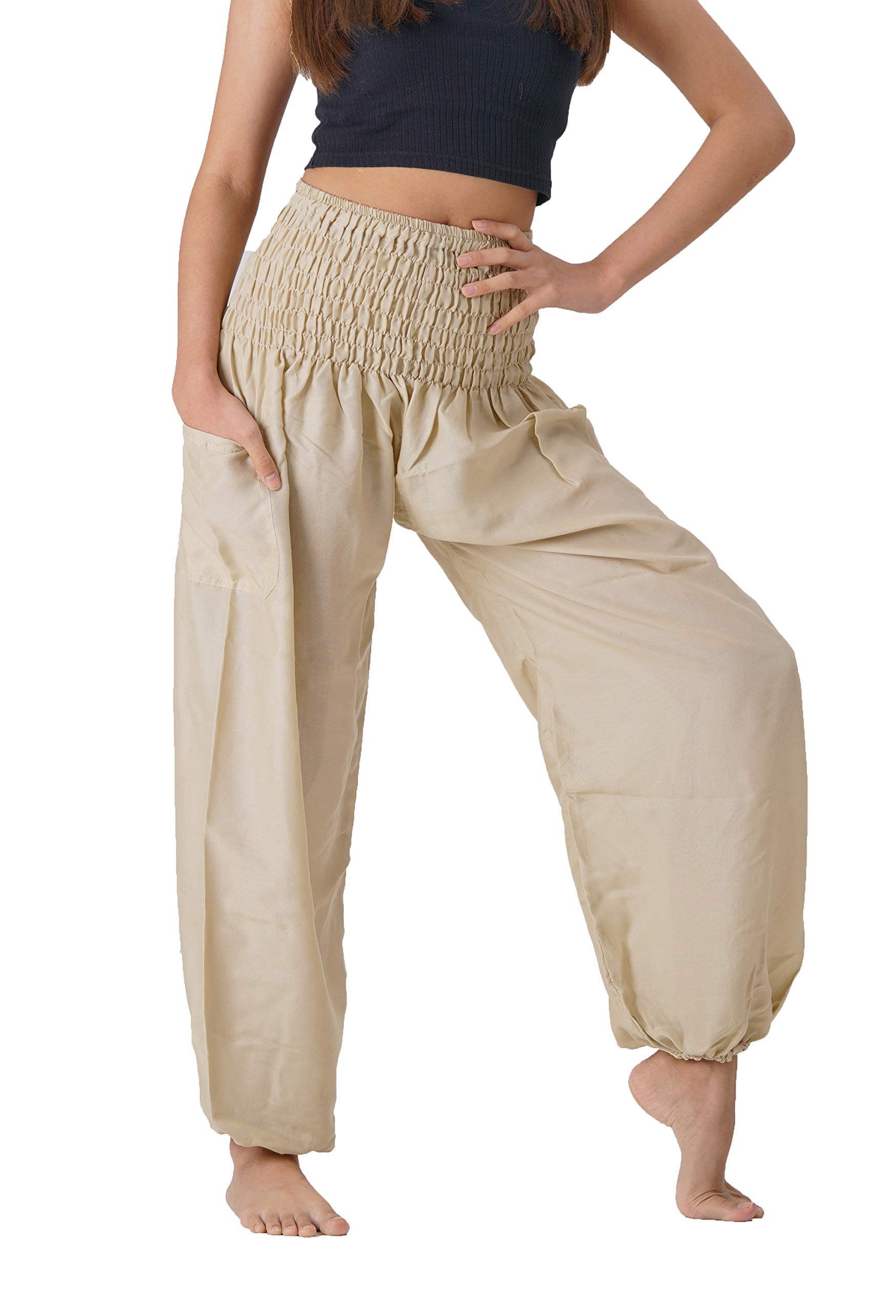 B BANGKOK PANTS Harem Pants Women Yoga Boho Clothes with Pockets