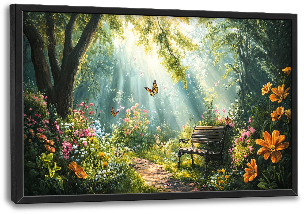 Buddha Lotus Large Wall Art Zen Meditation Wall Decor Spiritual Asian Calming Pictures Canvas Prints Peaceful Buddha Painting Framed Artwork for Yoga Bedroom Living Room Bathroom Home 36"x24"
