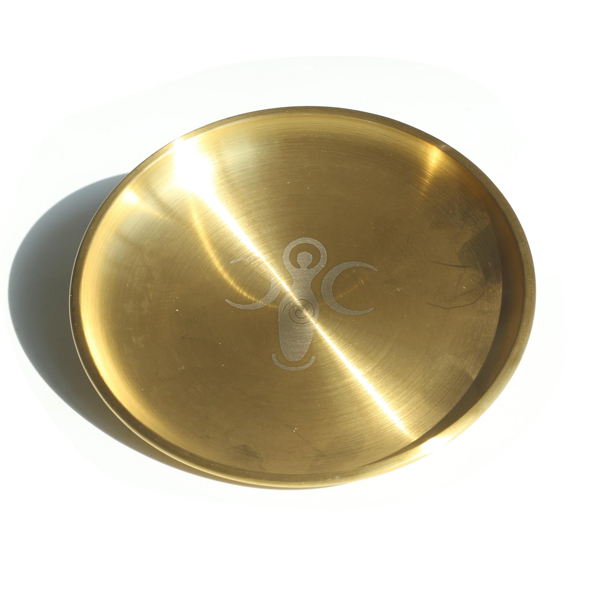 Amitofo Golden Prayer Ritual Bowl with Chakra Gemstone Ideal for Altar, Meditation, Incense Sticks, Smudging, Candles, Crystal, Jewelry, Yoga (Chakra)