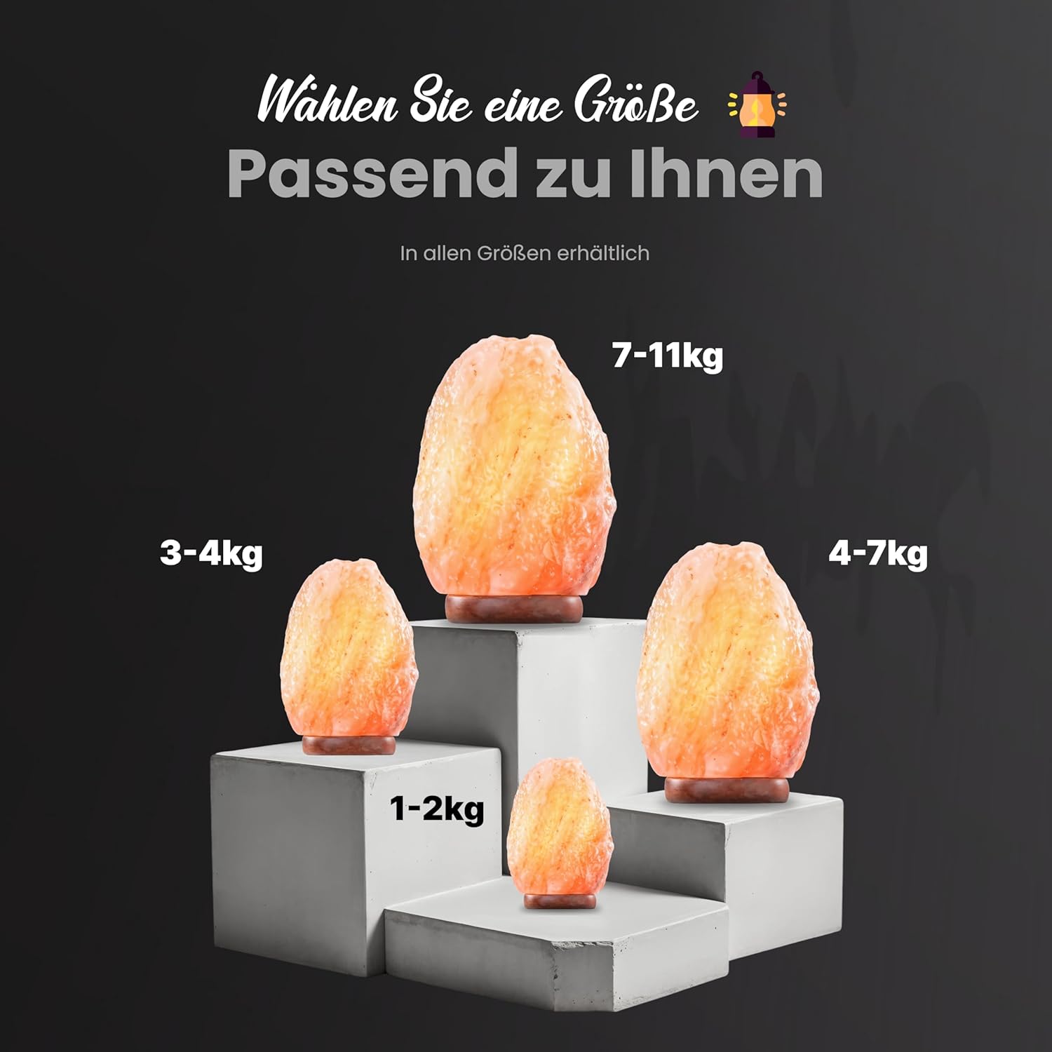 Heimtex Himalaya Salt Lamp - Natural Shape Salt Crystal Lamp from the Salt Range - 4-7 kg Salt Lamp with Cable and Replaceable Light Bulb Made of Pure Salt Stone