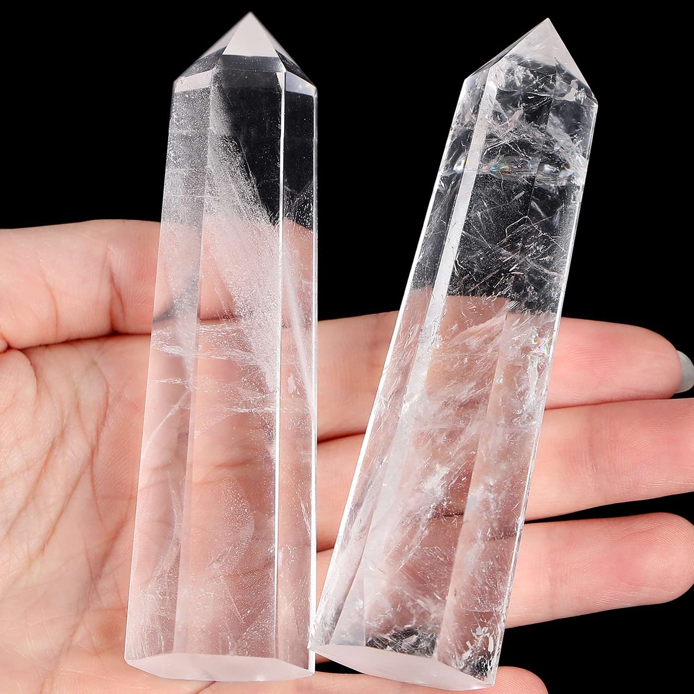 LAIDANLA Tiger Eye Healing Crystals Wands 3.5-4" Polishing Natural Reiki Energy Wand Stone Hexagonal Point Large Crystal Gemstones for Meditation Therapy Crystal Grid Decoration 1Pcs