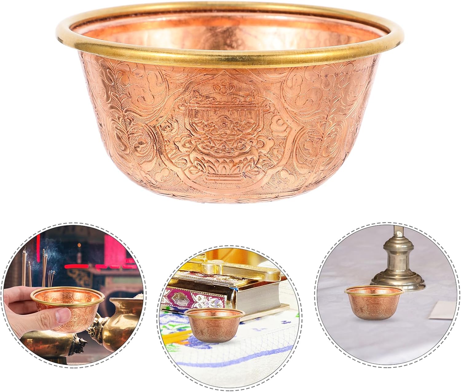 TOPBATHY Mug Offer Storage Bowl Decoration Copper Bowl Small Altar Bowl Home Bowl Decorative Bowl Sacrificial Device Prop Sacrifice Altar Bowls Altar Jewellery Brass