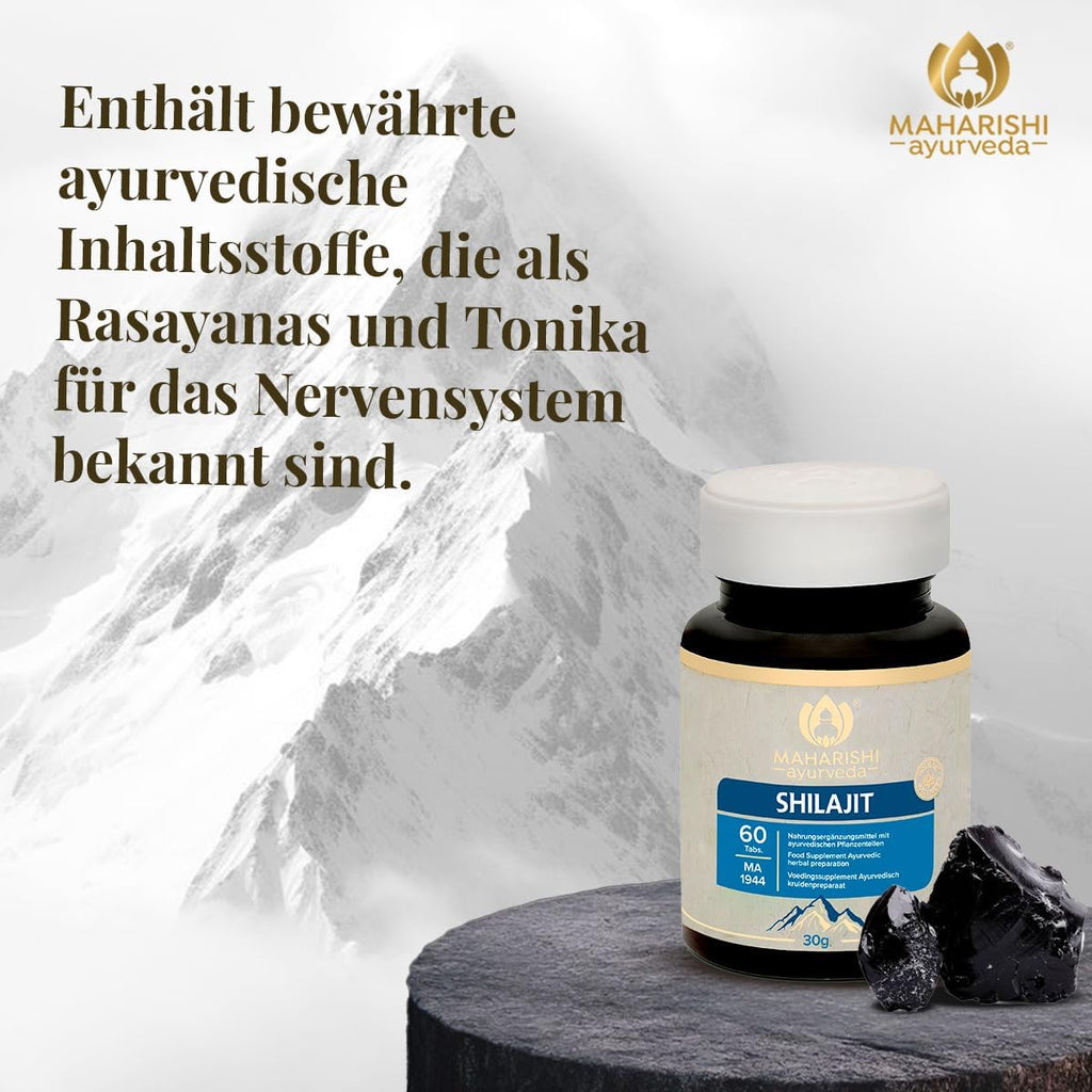 Maharishi Ayurveda Shilajit 995 mg Nahrungsergänzungsmittel mit ayurvedischen Pflanzenteilen & Mineralien 60 Tabs 1er Pack