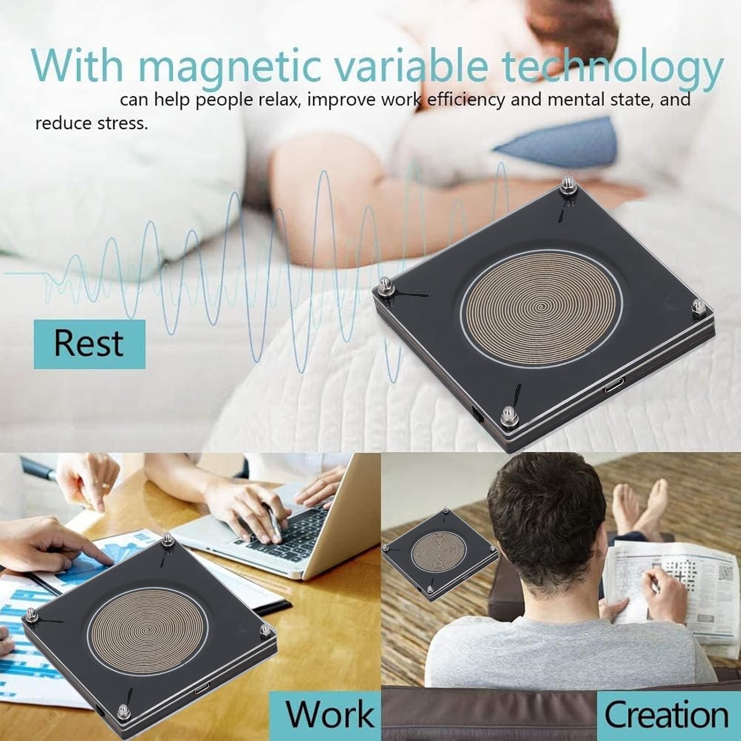 schuman Frequenz Gerät, 7.83Hz schuman Frequenz Generator Tragbarer schuman Frequenzgenerator Niederfrequenz Impulsgenerator, für Klangverbesserung Relexationsschlaf