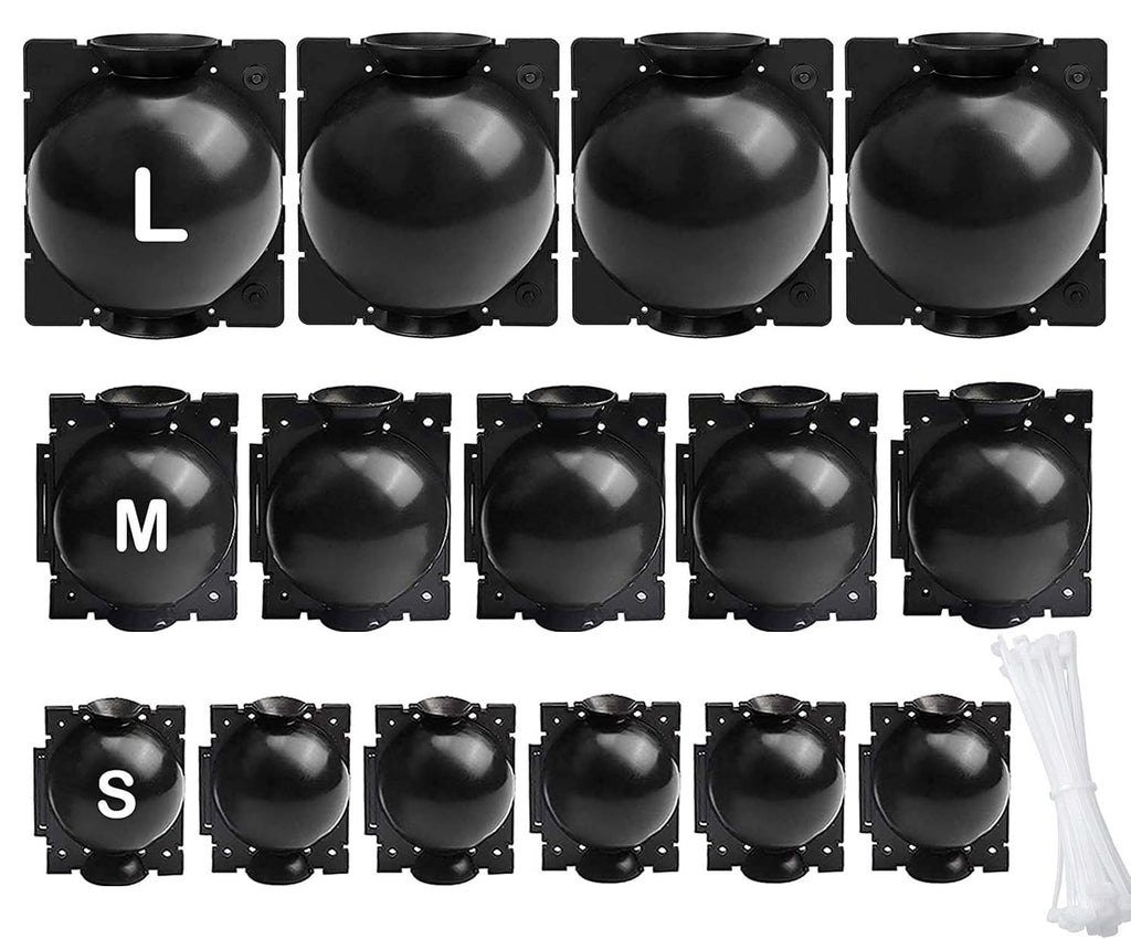 20 Stücke Pflanzenwurzelbox, Pflanzenwurzelgerät Wiederverwendbares Pflanzenwurzelgerät Hochdruck-Vermehrungsball für Bäume Blumen Garten Boden Veredelungsbox, Schwarz-Mittel