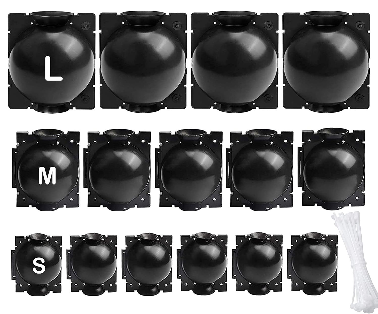 20 Stücke Pflanzenwurzelbox, Pflanzenwurzelgerät Wiederverwendbares Pflanzenwurzelgerät Hochdruck-Vermehrungsball für Bäume Blumen Garten Boden Veredelungsbox, Schwarz-Mittel