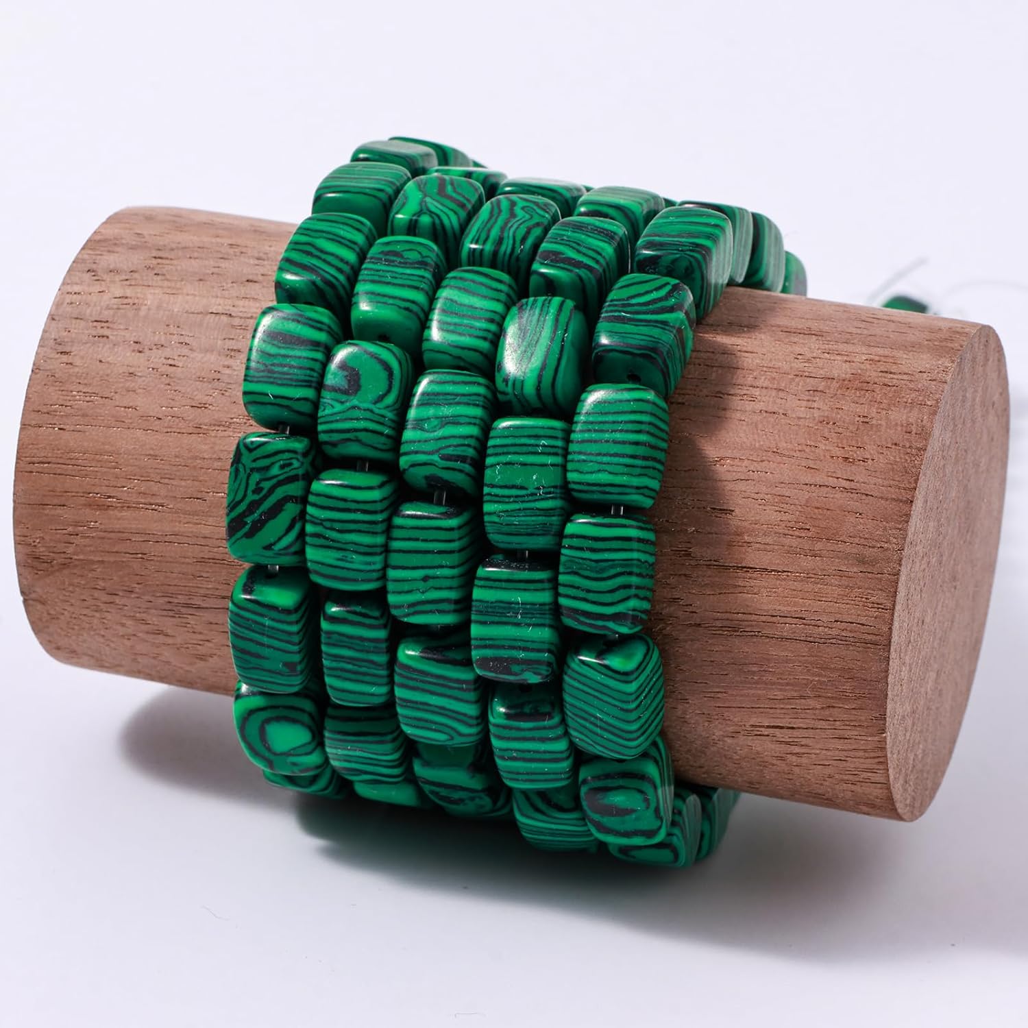 Natural Large Malachite Cube Stone Beads 8x11mm 38cm/str Loose Semi Gemstone Stone Square Beads for Making Bracelets Necklace