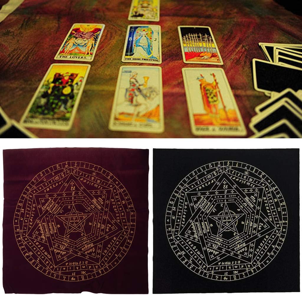 Tischdecke aus der Tarot-Karte, die geheimnisvolle Astrologie Muster Advination Altar Velours-Tuch Teppich Tarot-Karten Spielbrett