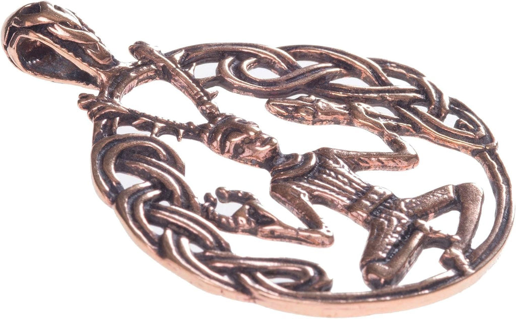 Windalf Celtic Jewellery Pendant Cernunnos 3.5 cm Celtic Forest God Bronze, Fabric jewellery bag