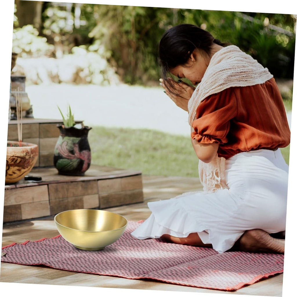 ULTECHNOVO Dekorative Messingschale Buddhistische Wasserschale für Meditation und Altar Langlebig und Elegant für Zuhause Yoga Restaurant und Tempel
