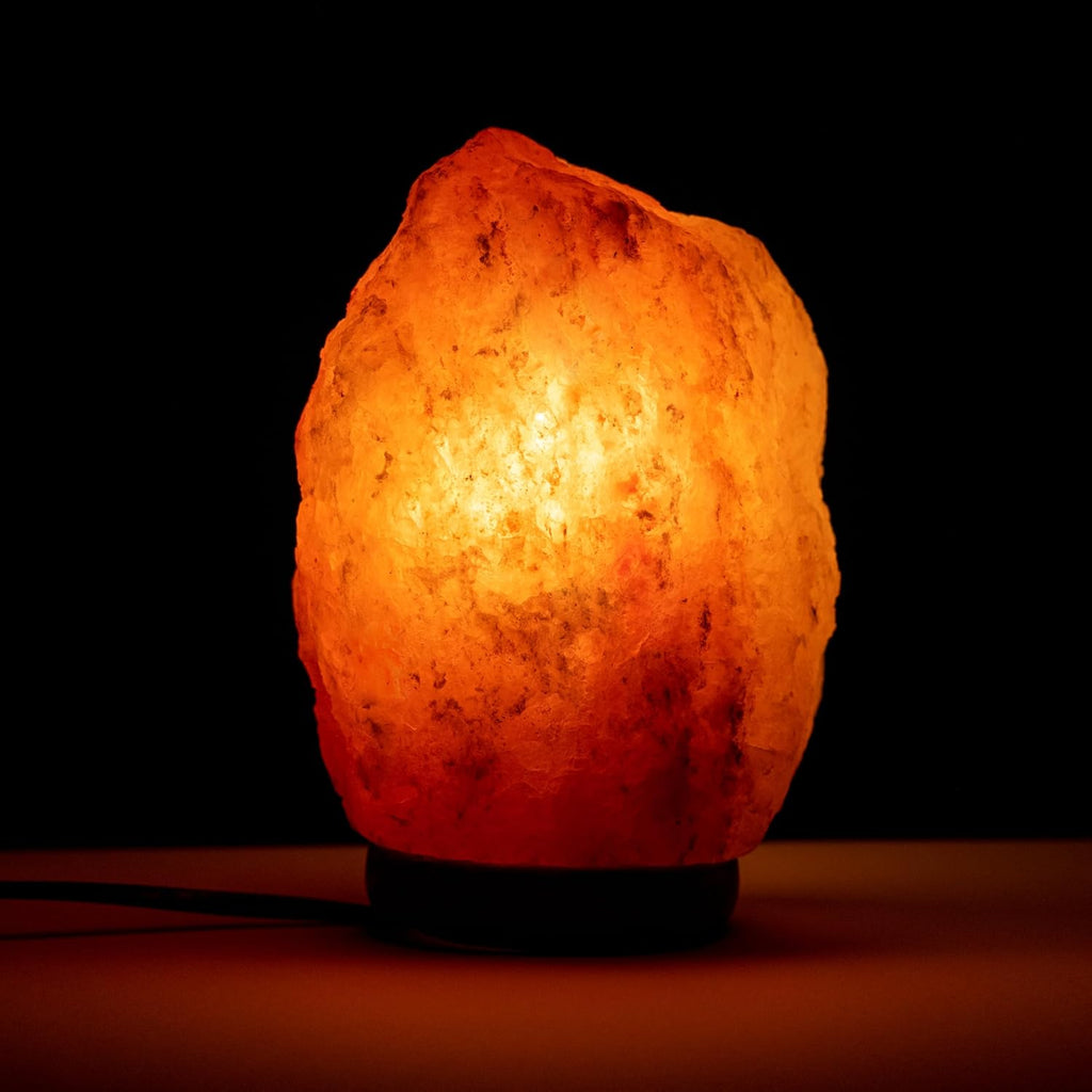 Fisura - Salt Range Pakistan Lamp. Weight from 2 to 3 kg, with Wooden Base, Cable and 15W Bulb. Relaxing Lamp for Desk and Bedside. Original Gift, Pink