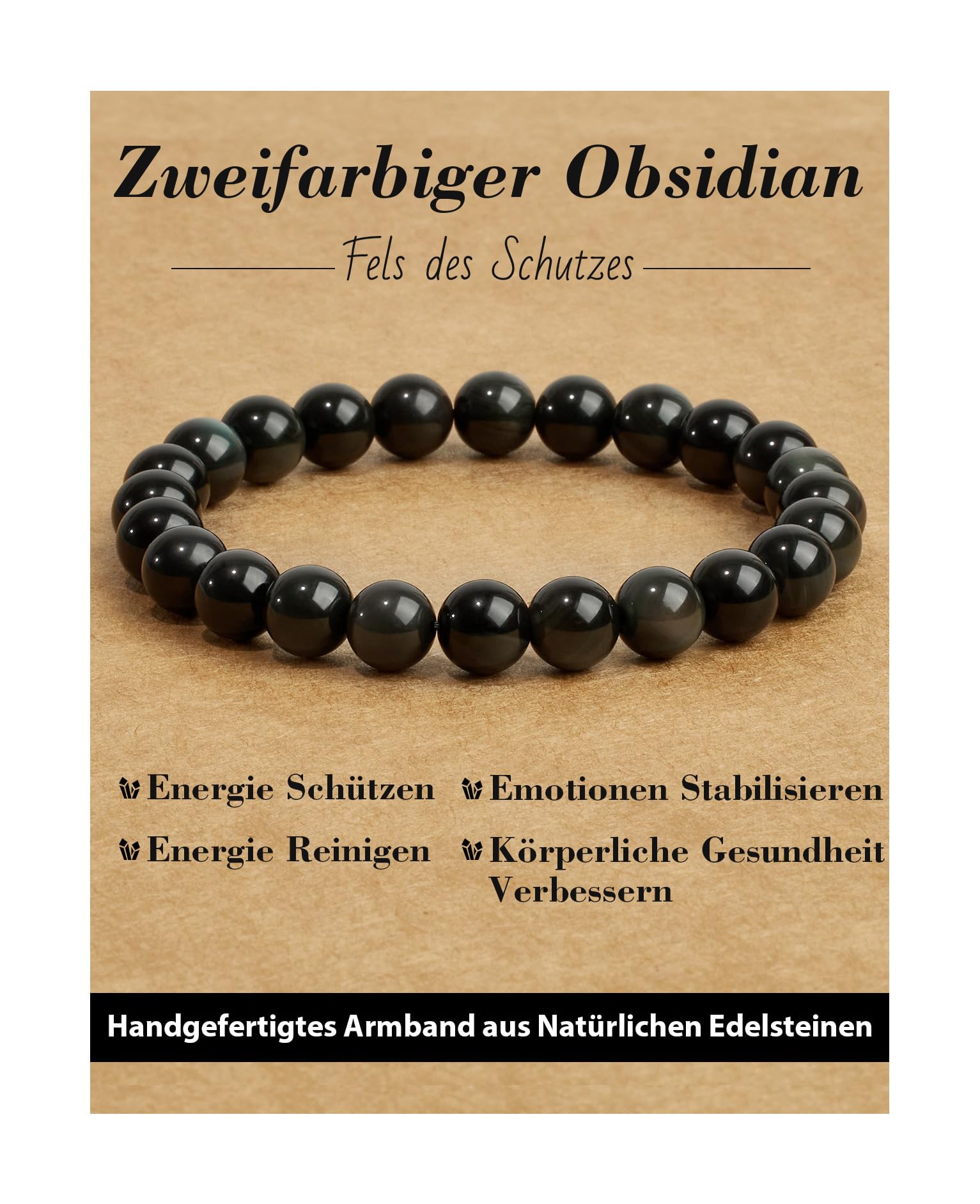 Handmade Genuine Natural Stone Beads Healing Stones Bracelet, Women's Men's Chakra Bead Bracelet, 8 mm Round Gemstone Yoga Bracelets, Includes Replacement Beads