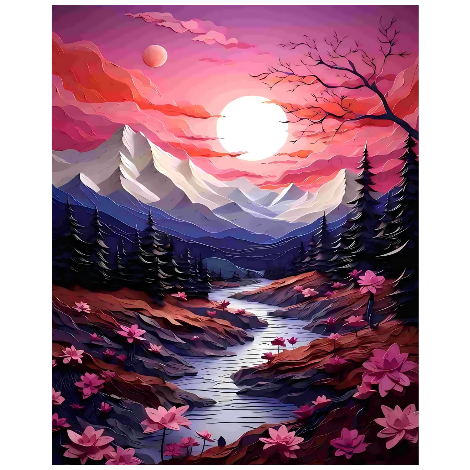 xcemhil Paint by Numbers Kit for Adults Eye, Paint by Number Eye and Lotus, Paint by Numbers Kits for Adults Beginner for Gift and Home Wall Decor 16x20 Inch