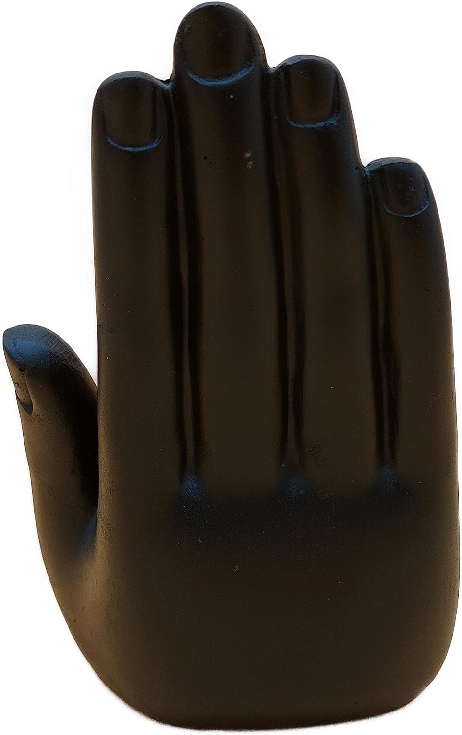 Hand Palm Glücksgott Ganesha Statue Marmor Harz schwarz Gold 17x9,5x6,5 cm | Dekoration Spiritualität Glück Harmonie