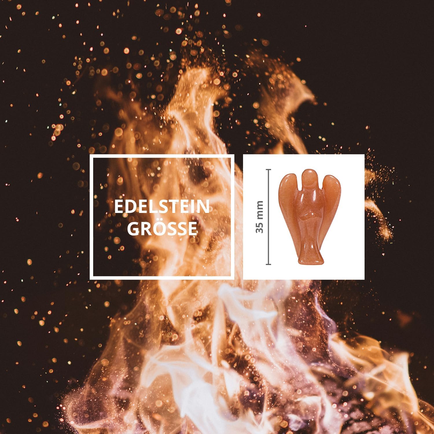 Morella Edelstein Dalmatinerjaspis Engel Glücksbringer Schutzengel zum Mitnehmen 3,5 cm in Samtbeutel