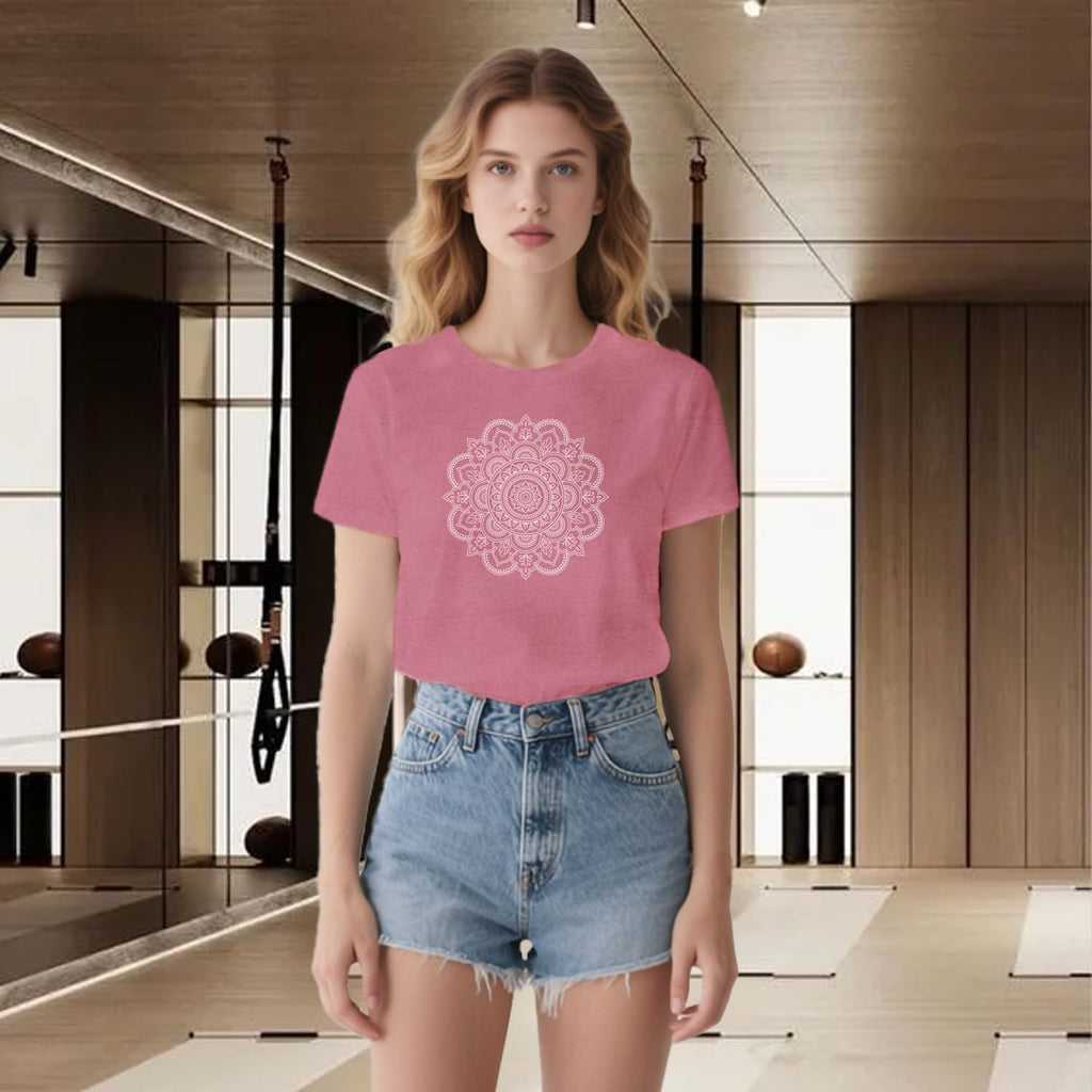 Wlen Boho Meditation Shirt for Women Yoga Mandala T-Shirts Pilates Tee Tops