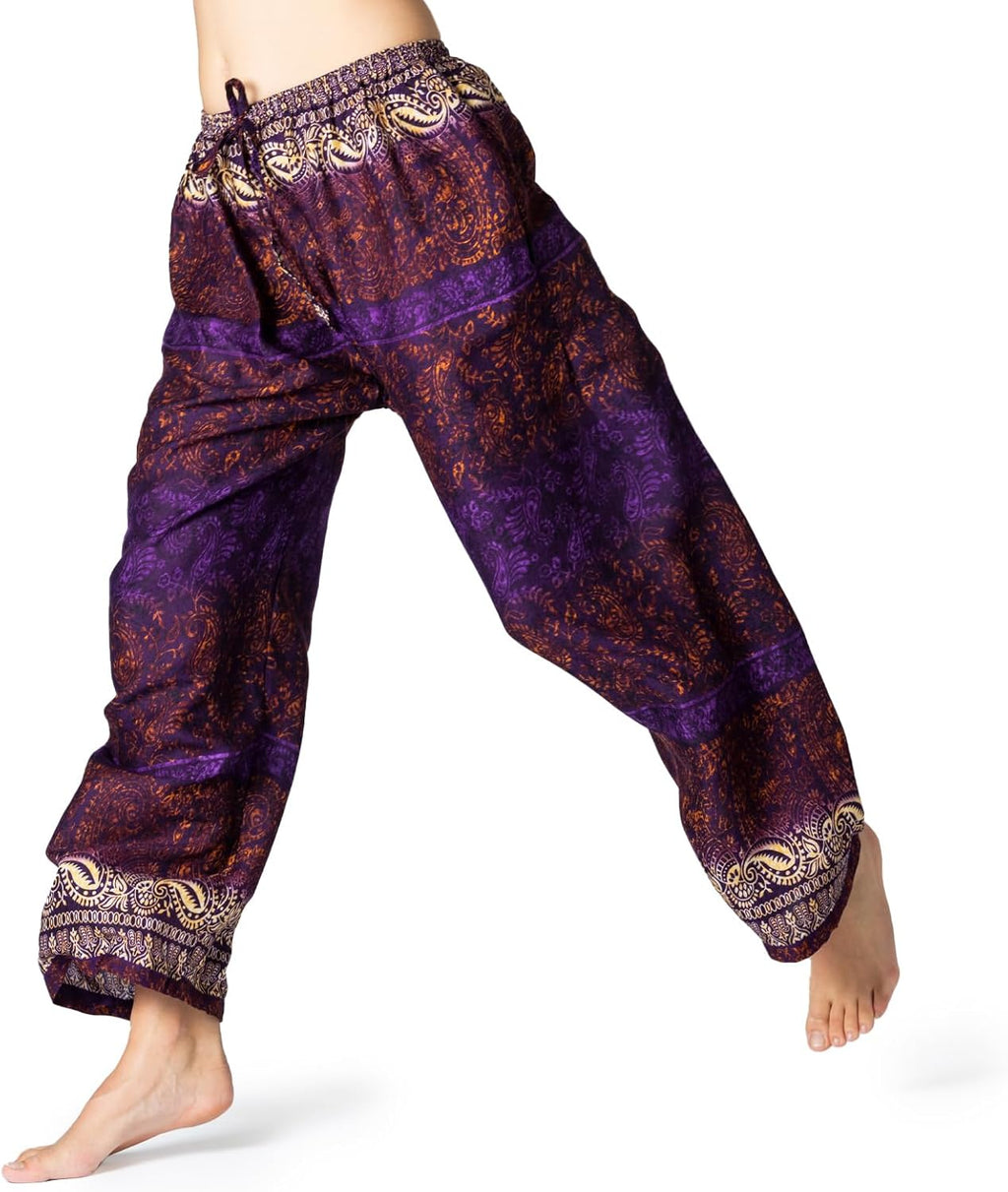 PANASIAM Relaxhose Indostyle - Haremshose, Sommerhose, Wellnesshose, Wohlfühlhose, Lounge-Hose, Freizeithose - Damen & Herren - Urlaub, Kur, Spa, Yoga