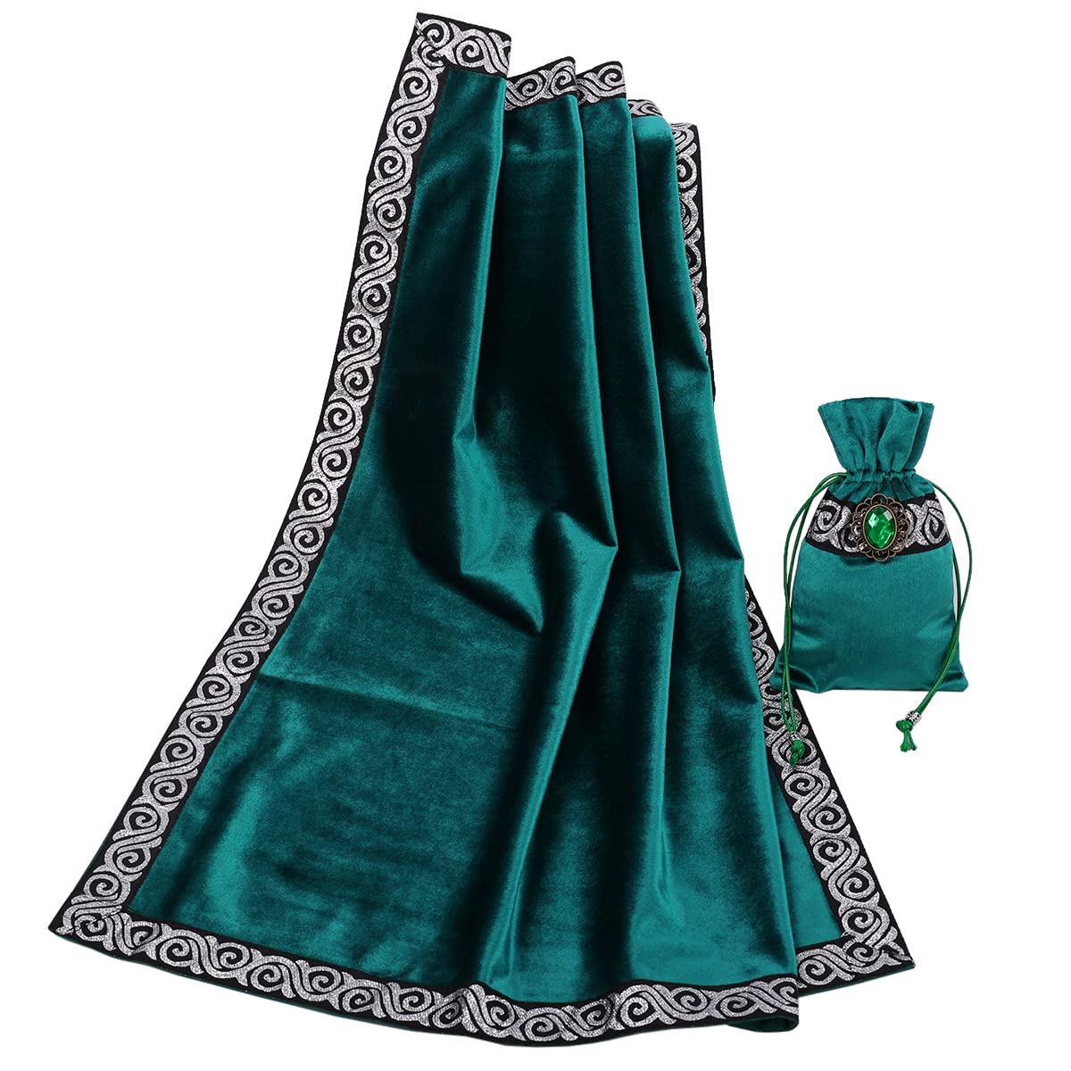 BLESSUME Witch Altar Tarot Table Cloth and Pouch Square Divination Tarot Cloth (Red)