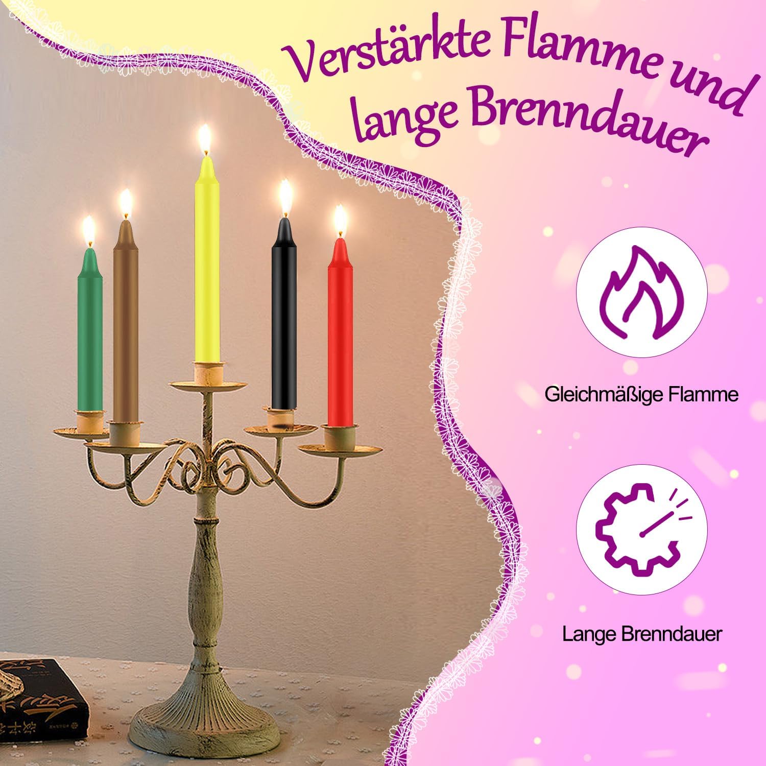 Tobeape Taper Candles Colourful, Pack of 24 Small Candles (10 cm High), Drip-Free Taper Candles, Birthday Candles, Thin Taper Candles Short for Birthday Train Witchcraft Wicca Altar Rituals Chime