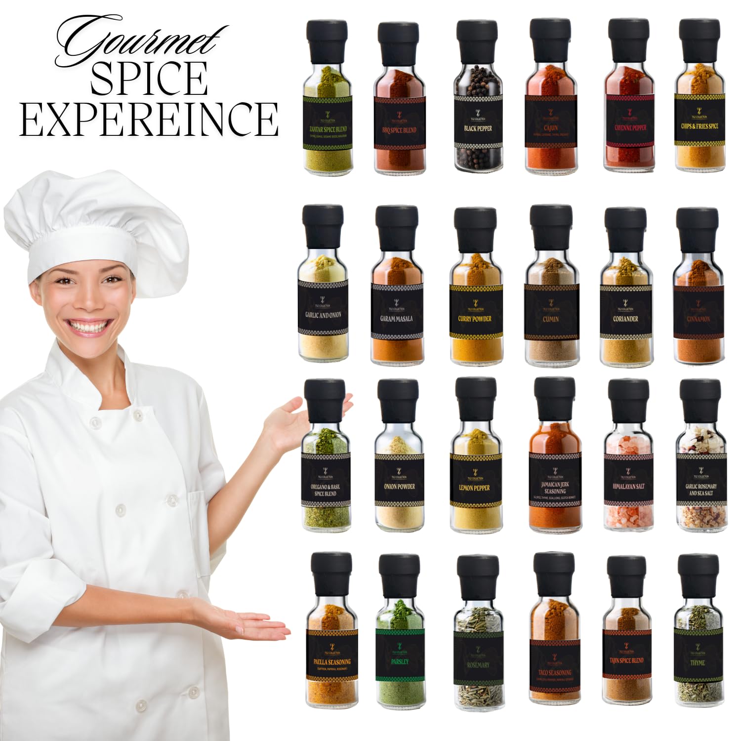 Gewürz-Geschenkset mit 24 edlen Gourmet-Gewürzen zum Kochen, Grillen und Verfeinern – das perfekte Geschenk für Männer und Frauen, ideal zum Geburtstag oder Einzug