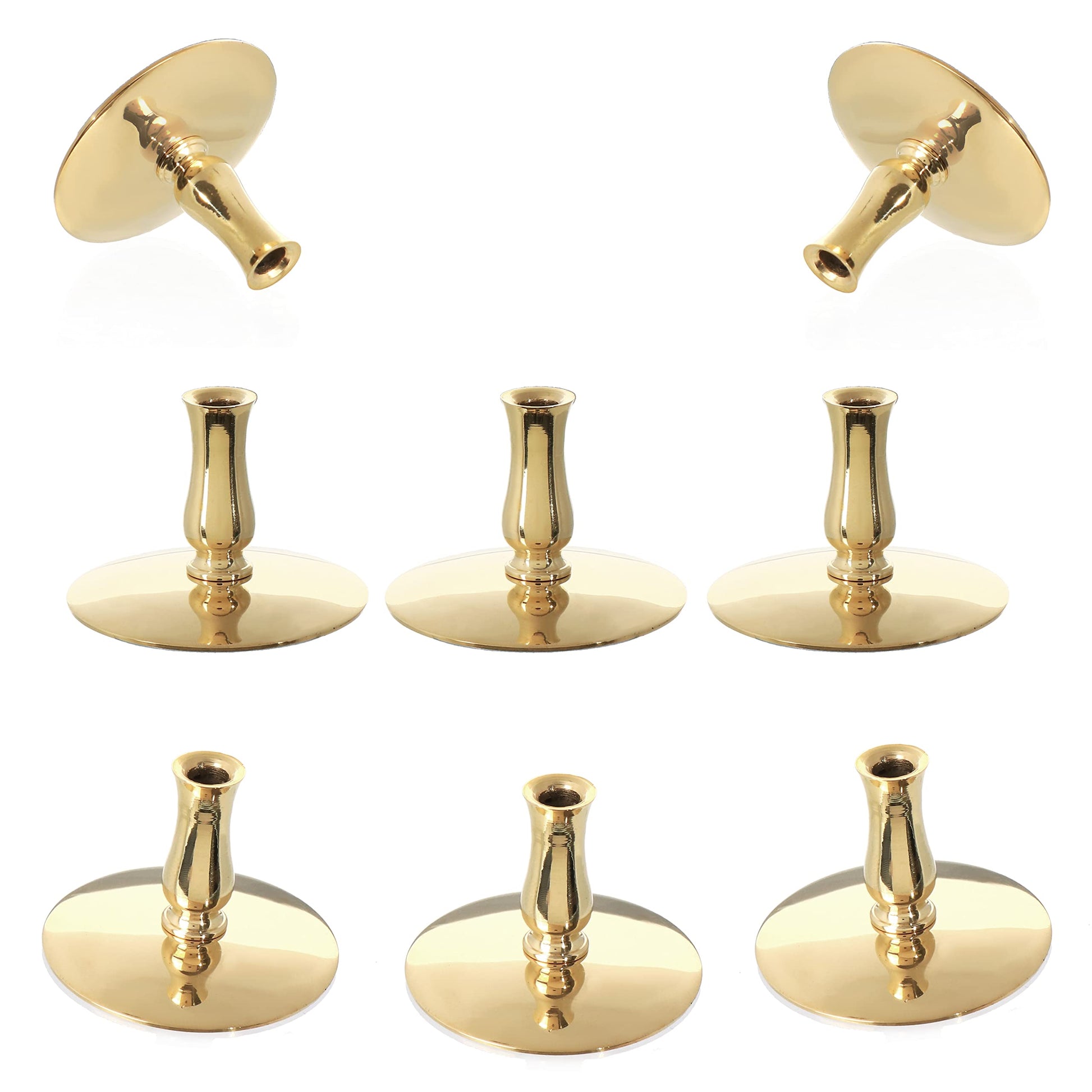 NKlaus 1x Kerzenhalter Messing gold Kerzenständer Dünne Altarkerzen Ritualkerzen Bienenwachskerzen bis Ø6,7mm Leuchter Hochzeit 6731