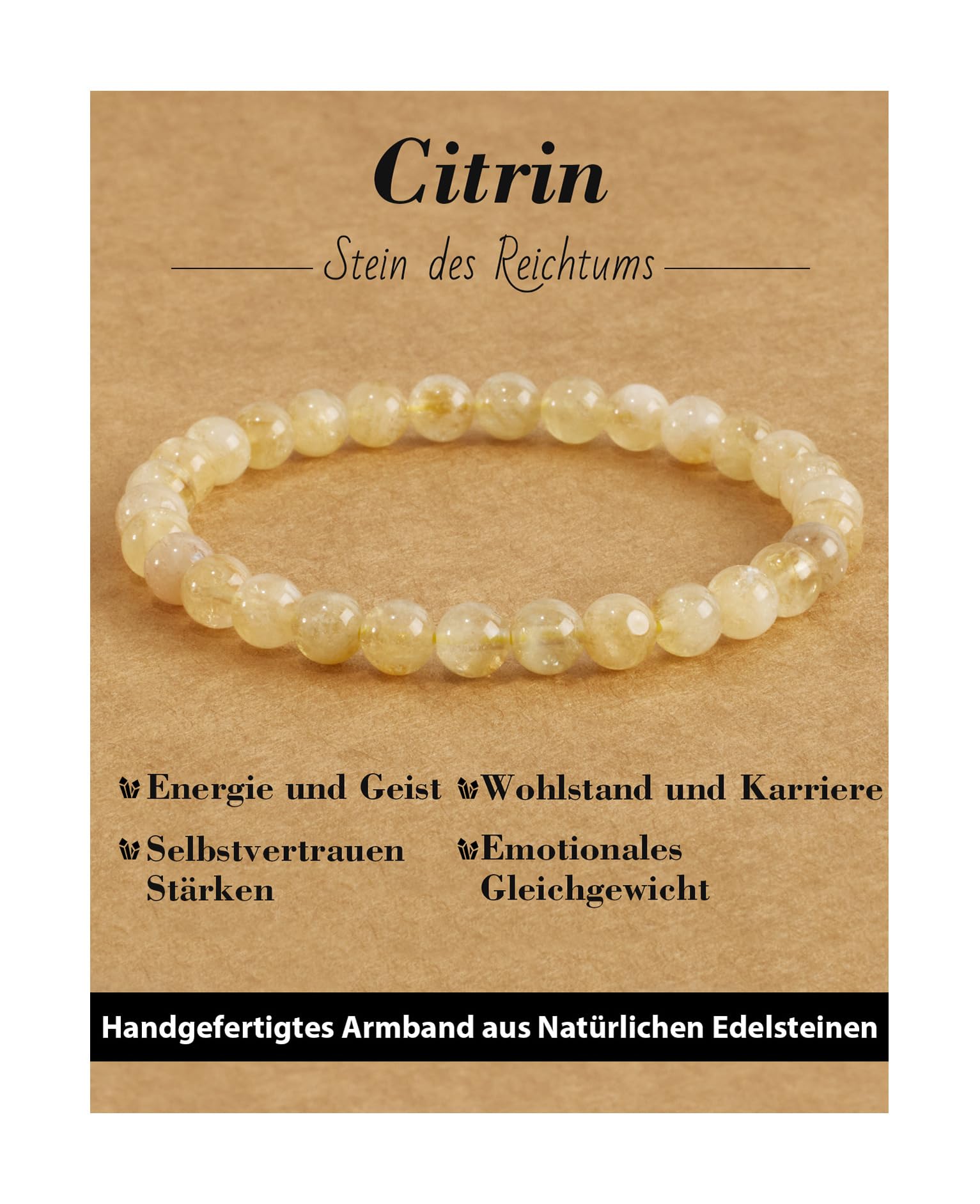 6 mm Healing Stone Bracelet for Men and Women, Real Natural Stone Beads, Lucky Bracelet, Friendship Bracelet, Individual Gift for Good Friends and Sisters