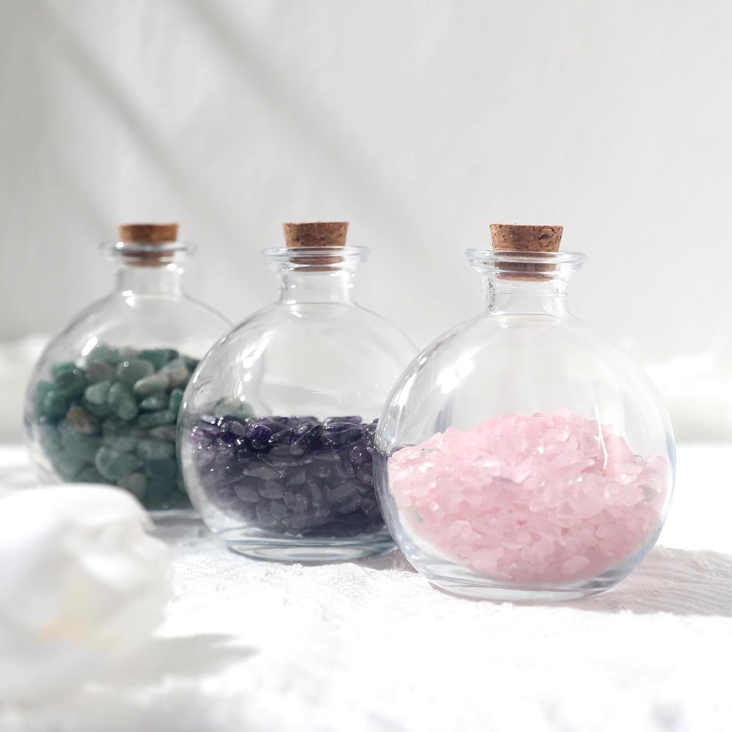 Magic Season Dekorative Glasflasche mit Korkverschluss(260ml Zaubertrank Flaschen / 6 Stück)