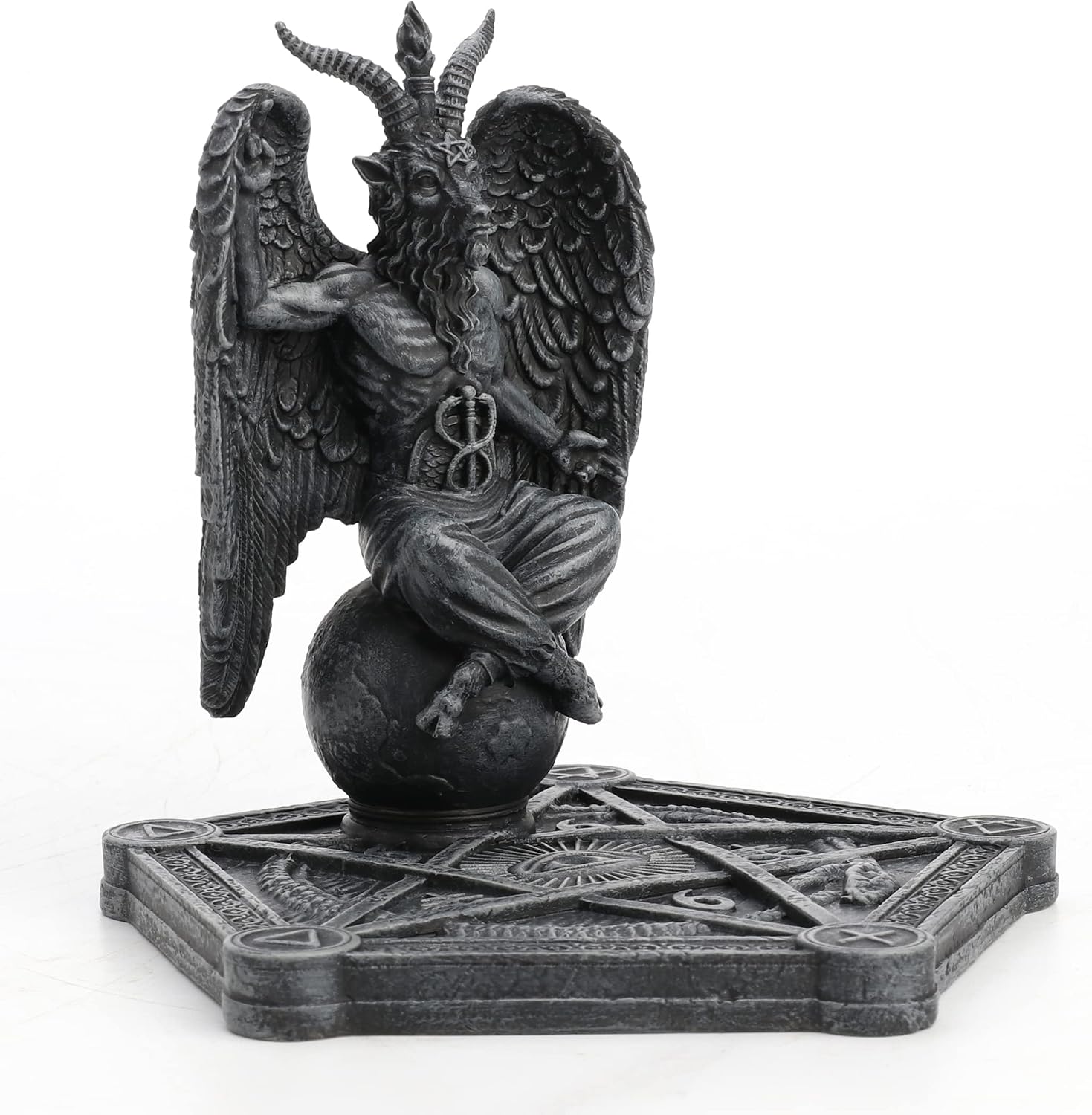 Veronese Design 4 1/2 Inch Baphomet Pentagram Incense Stick Burner Resin Sculpture