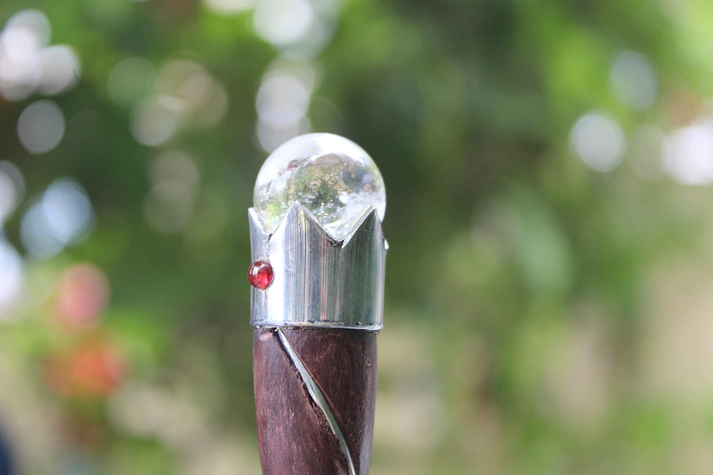 Jet International Beautiful Rosewood Plain Twisted Long Healing Stick Long Wall Himalayan Crystal Ball Point Nepal Tibetan India Asian Aura Energy Balance Garnet Cabochon Love Picture is