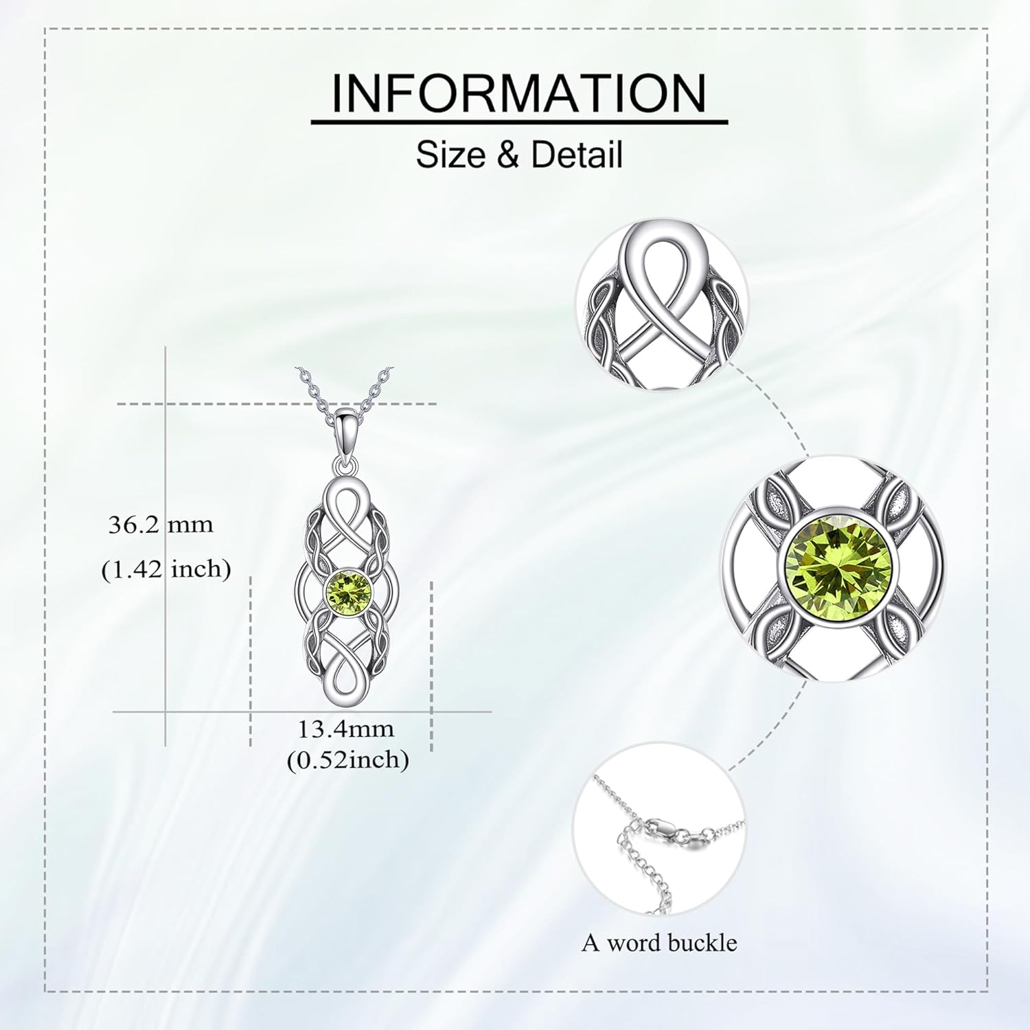 CUPENDA Keltischer Knoten Geburtsstein Halskette Sterling Silber Irische Keltische Anhänger Halskette Glücksschmuck für Frauen