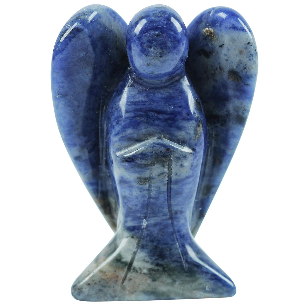 Natural Kambaba Jasper Guardian Angel Statue, Hand Carved Stone Healing Crystal Bag Figures Decoration, 5 cm