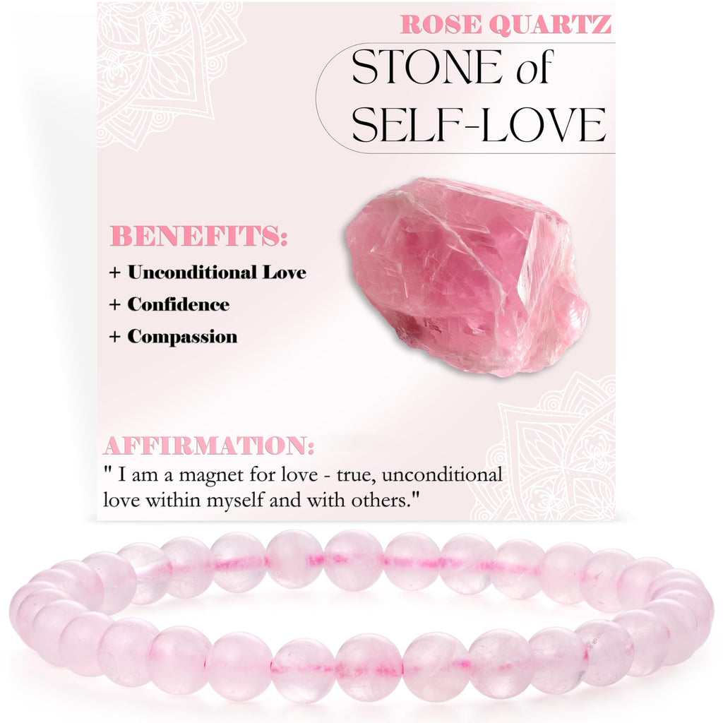 Bivei Pearl Bracelet for Women 6 mm Semi-Precious Stone Stretchy Elastic Jewellery Yoga Gifts