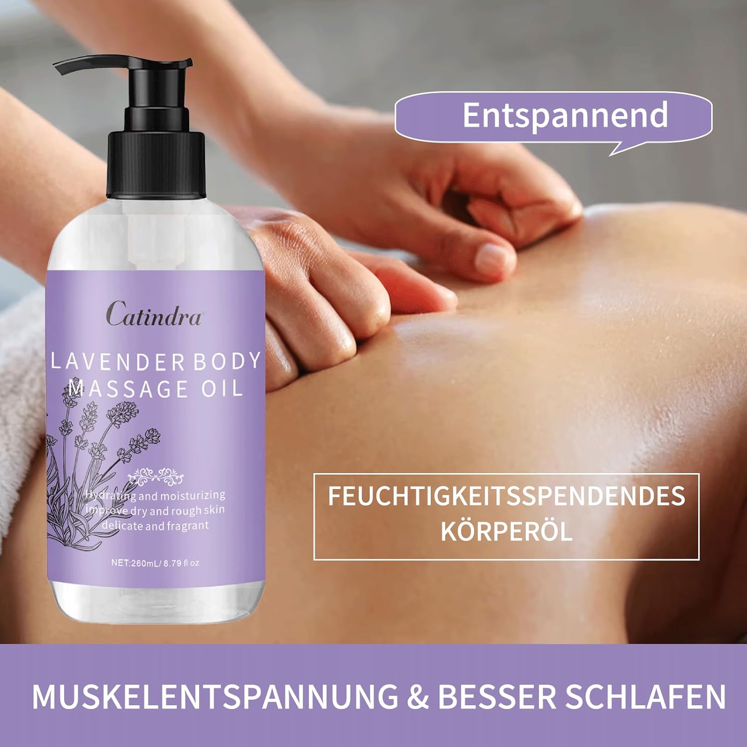 Moisturising Massage Oil, Nourishing Essential Oil, 260 ml