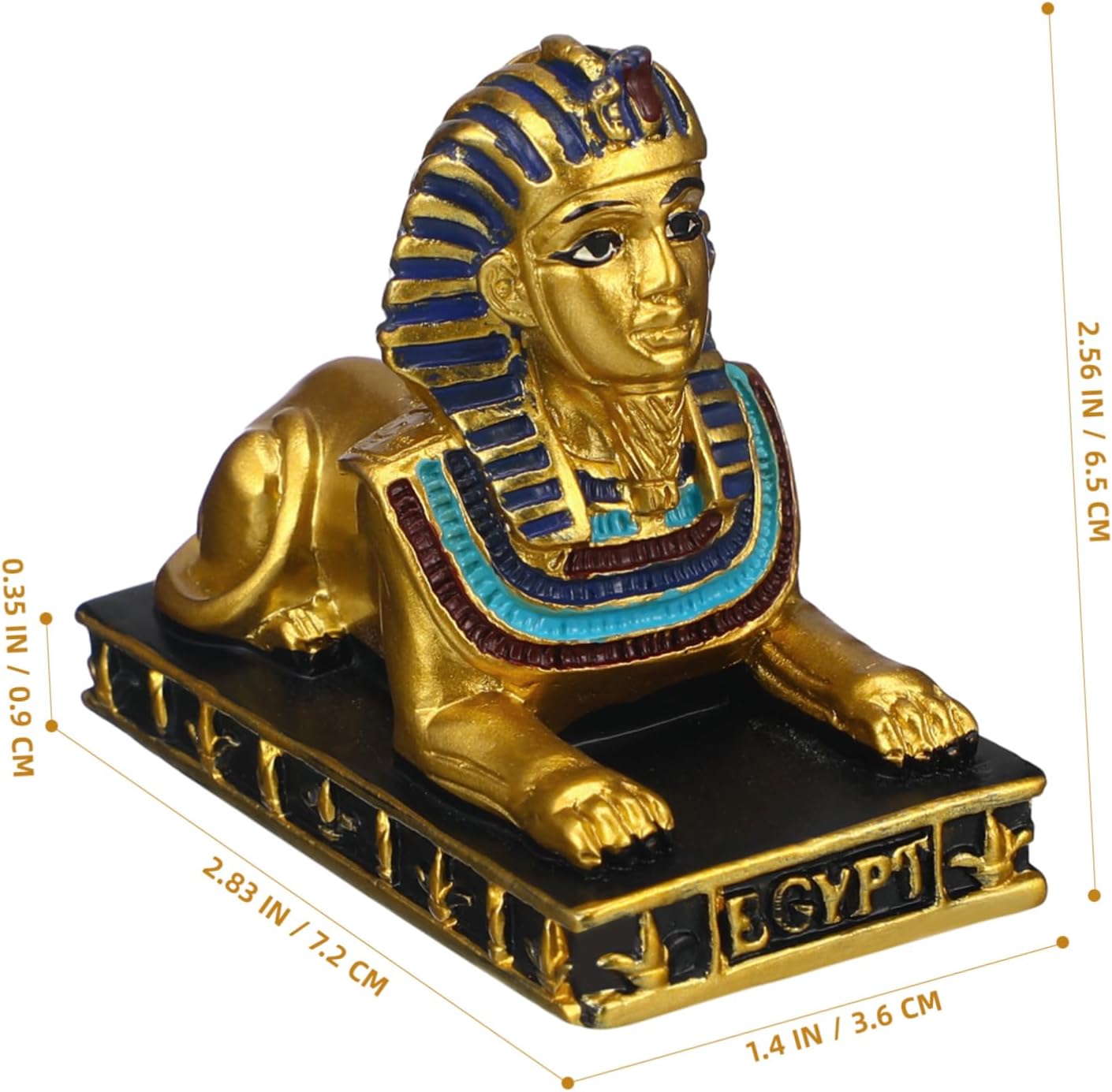 WINOMO Egyptian Sphinx Statue Sphinx by Giza Decoration Vintage Antique Home Office Table Decorations Ornaments Black Gold