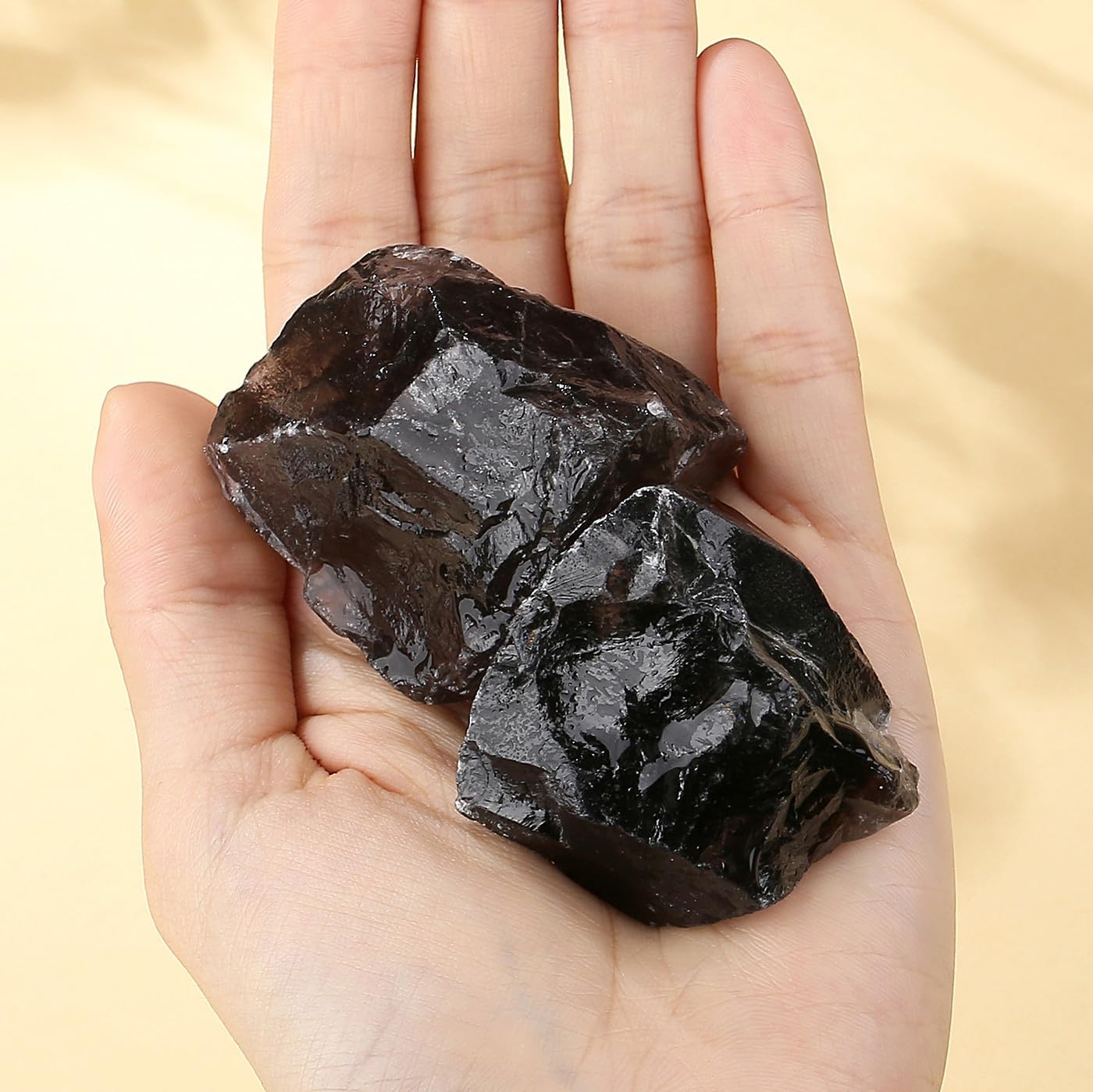 XIANNVXI Large Raw Stone Smoky Quartz Crystals Natural Stone Smoky Quartz Stone Real Natural Crystal Stones Reiki Premium Water Stone 4.5-5.5 cm, 1 Piece