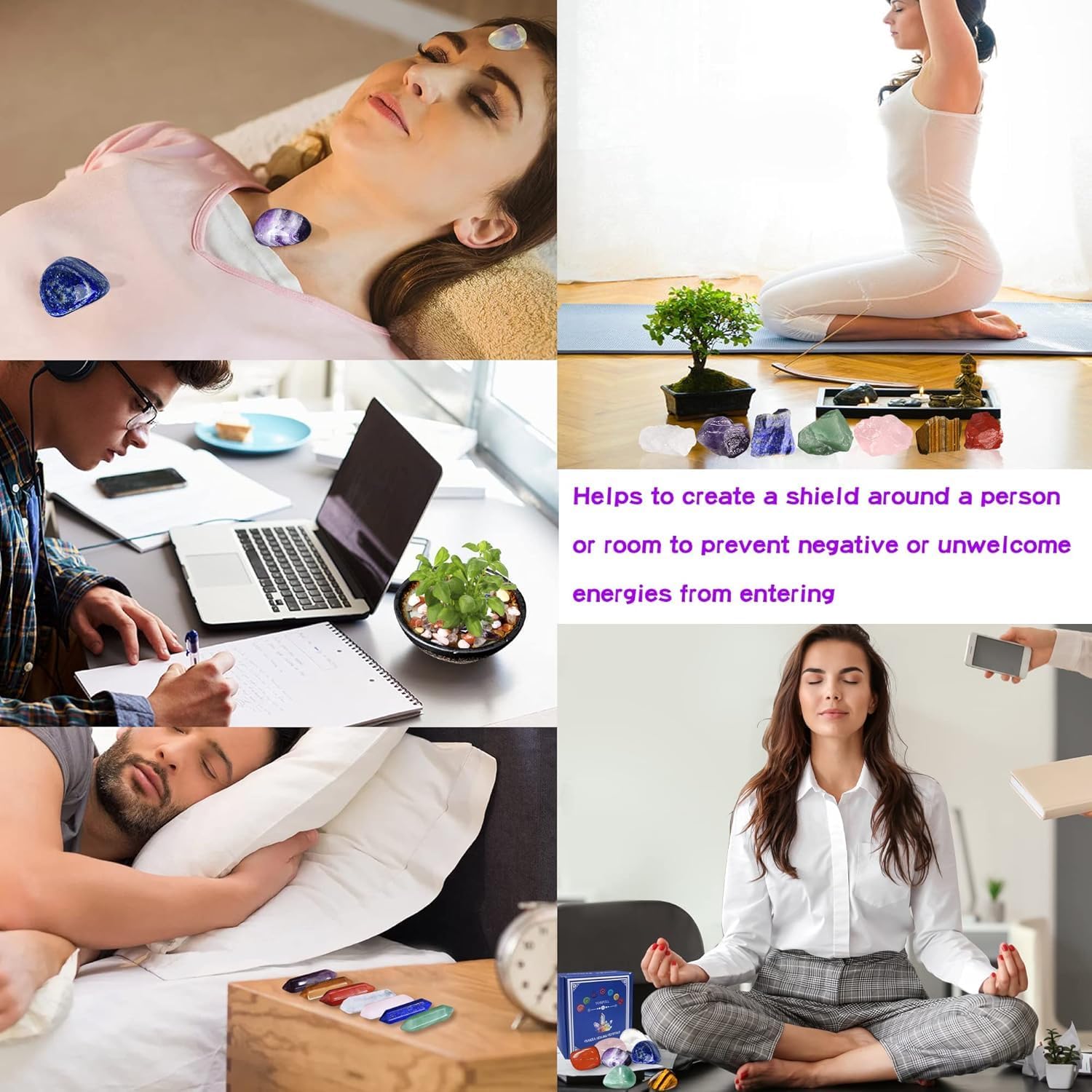 YORFULL Kristalle Heilsteine 7 Chakra Steine Set, 23 PCS Edelsteine Heilsteine, Edelsteine Mineralien Steine Trommelsteine für Yoga, Meditation Entspannung, Kristall-Schiefer mit Anweis