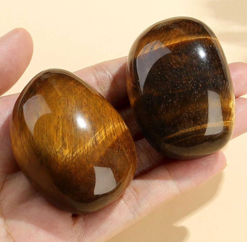 QINJIEJIE White Howlite Stones Natural Gemstone Large Crystals Polished Stone White Howlite 2 Pieces Crystal Stone Tumbled Stones Worry Stone Reiki Meditation